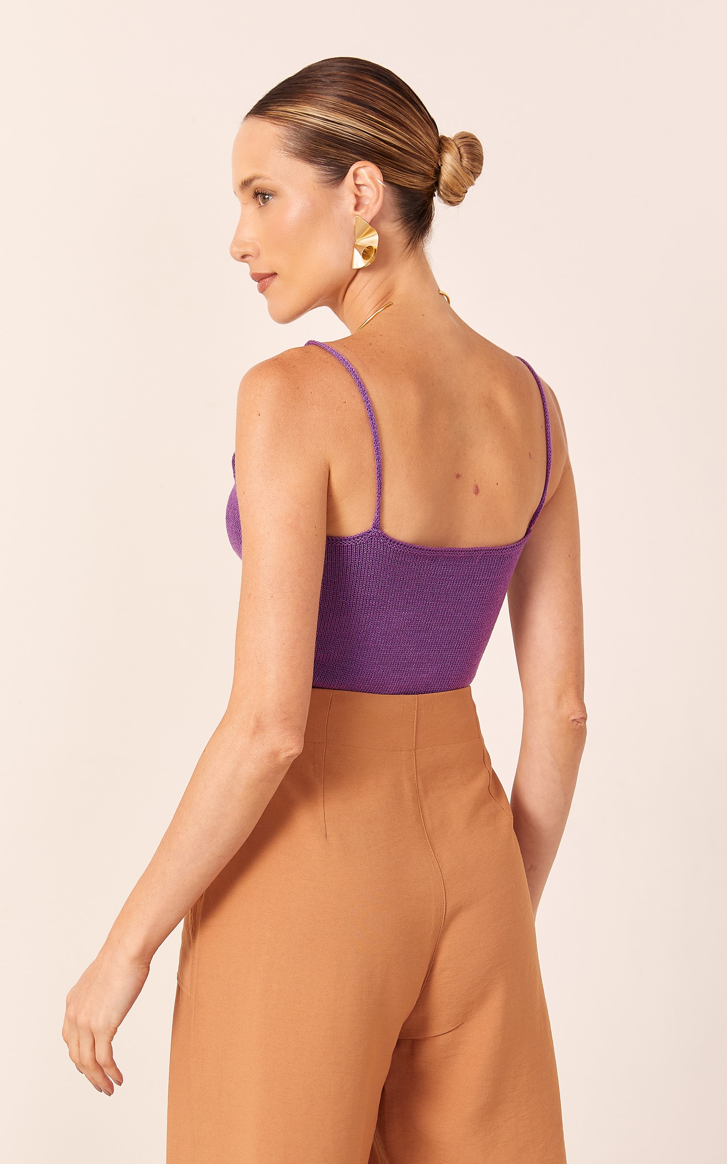 Top Tricot Alcinha Colors Violeta
