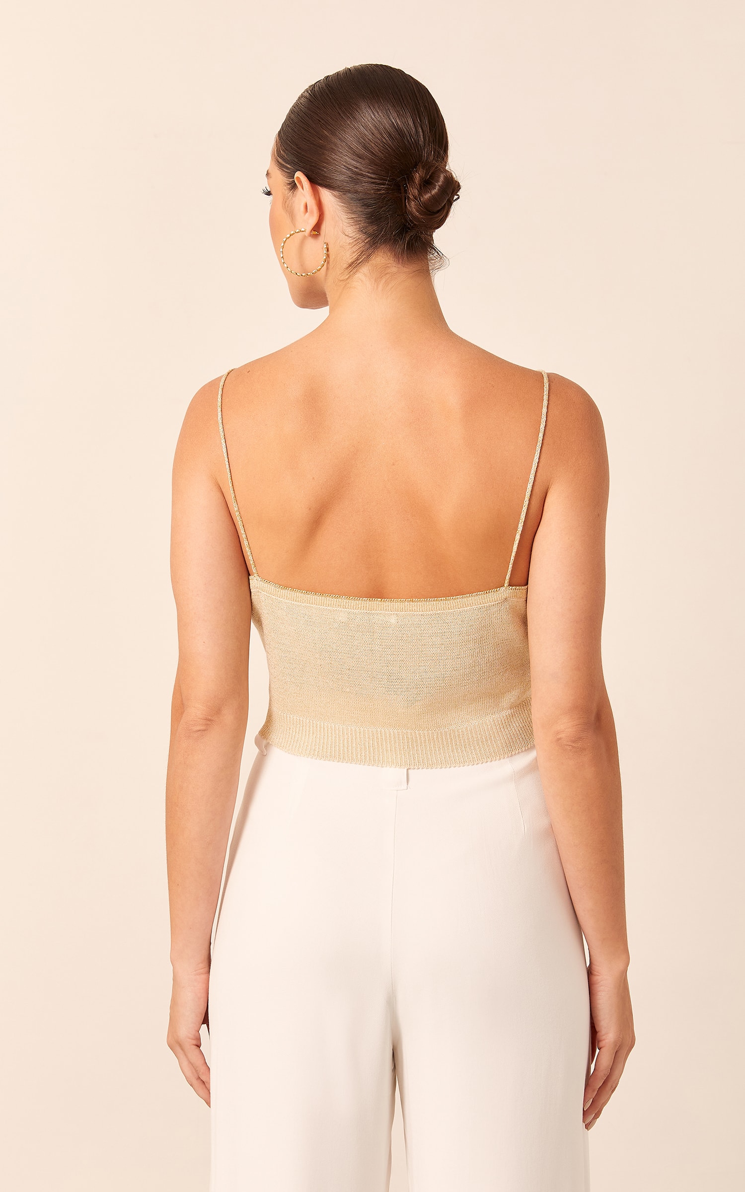 Top Tricot Alcinha Dourado