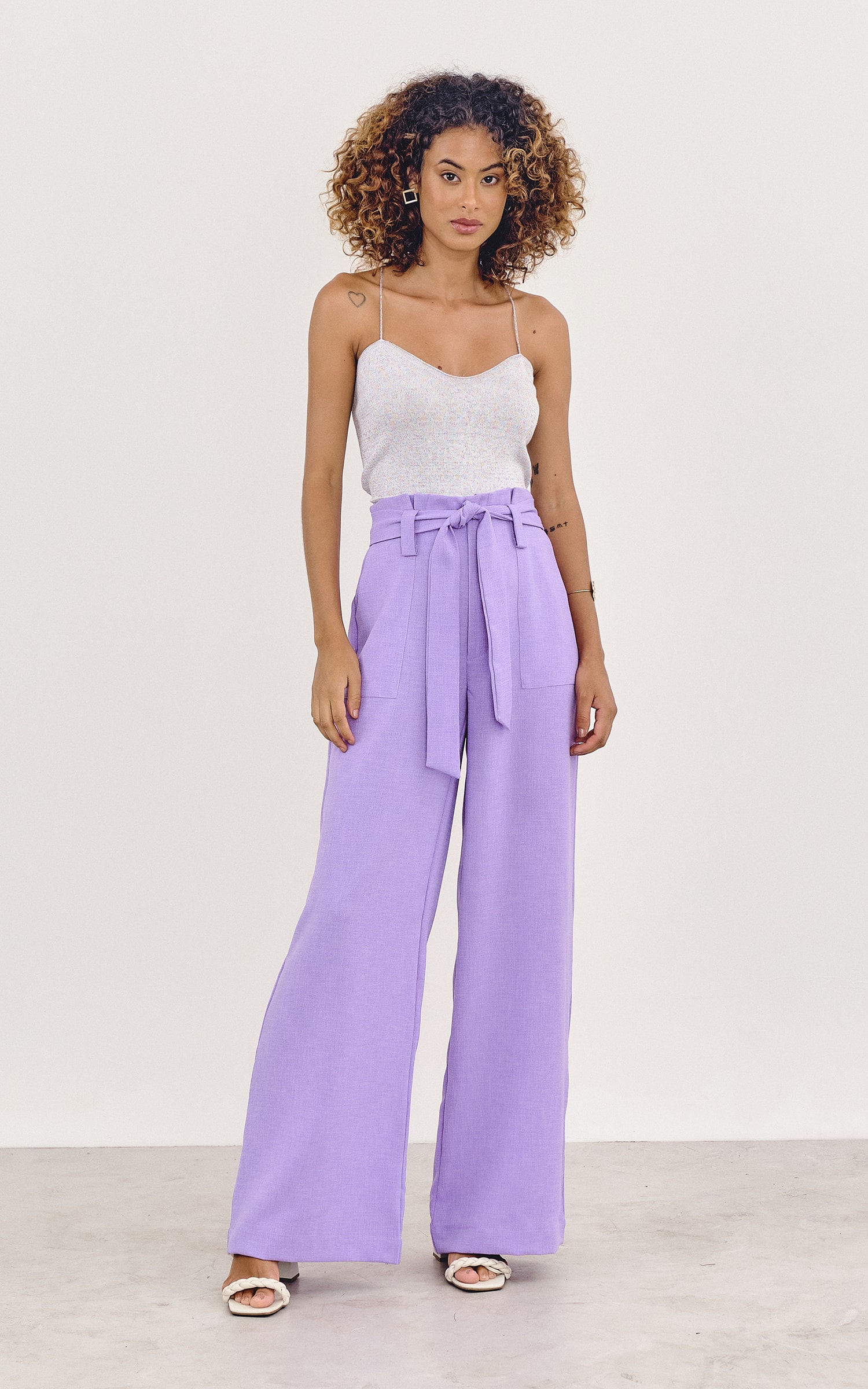 Top Tricot Alcinha Lurex Off White