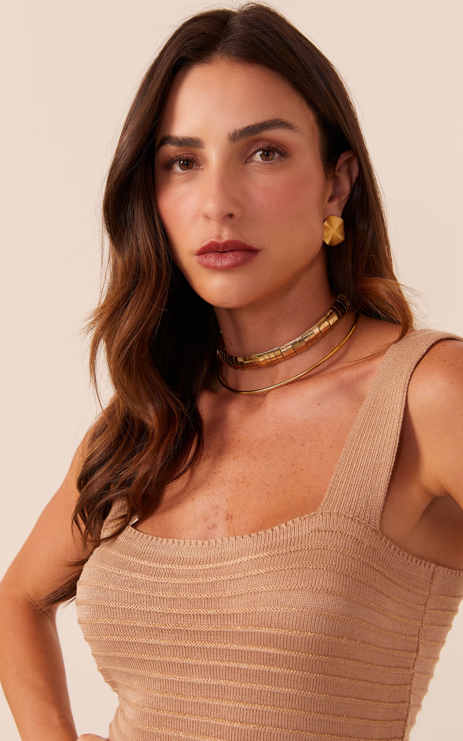 Top Tricot Lurex Dourado