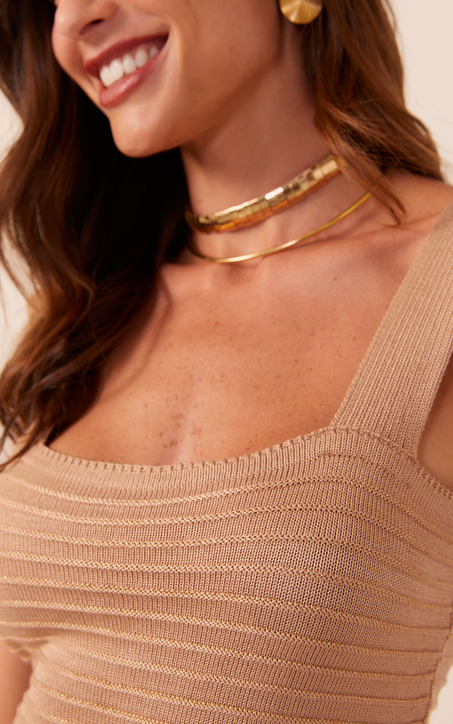 Top Tricot Lurex Dourado