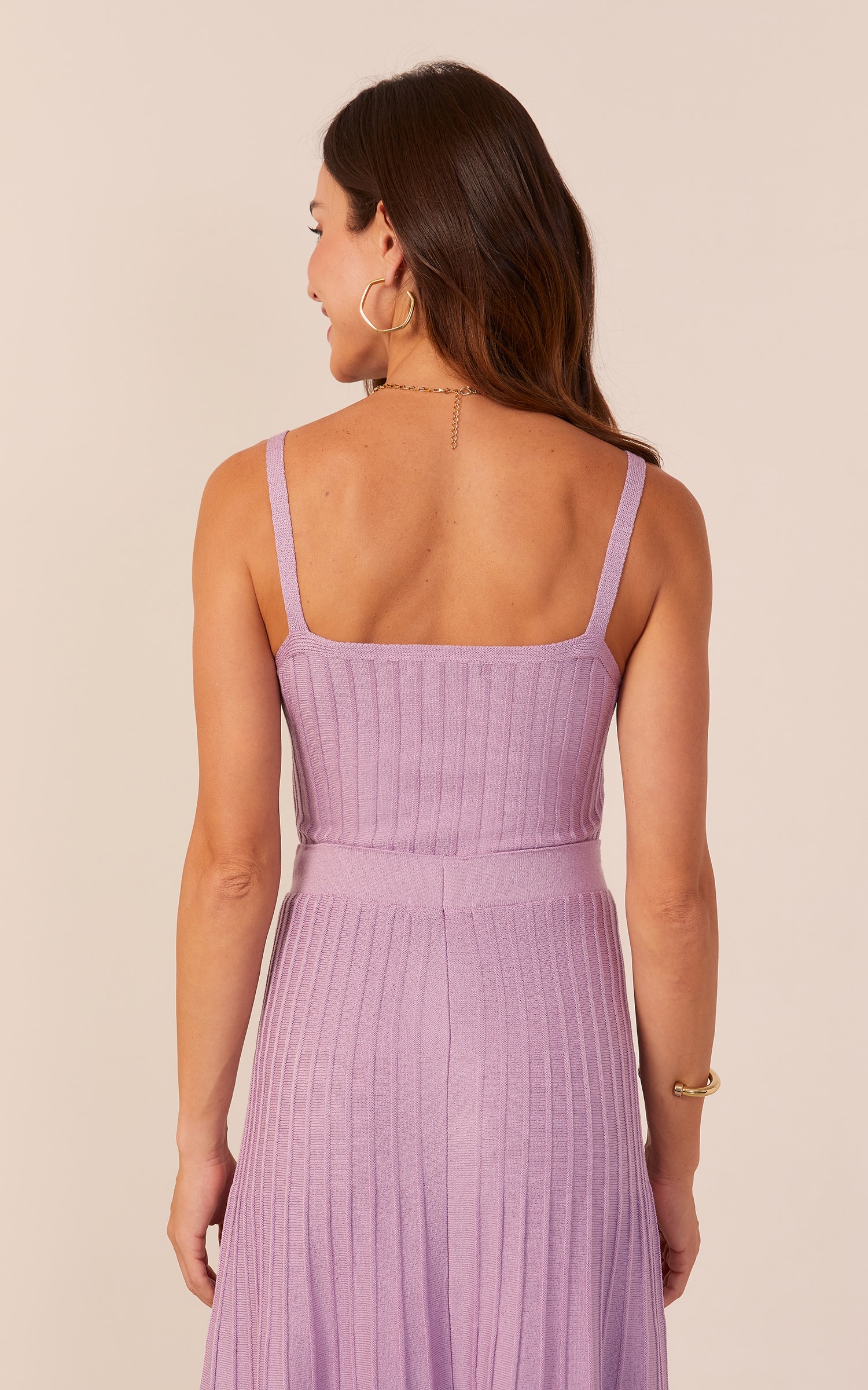 Top Tricot Nervuras Lilás