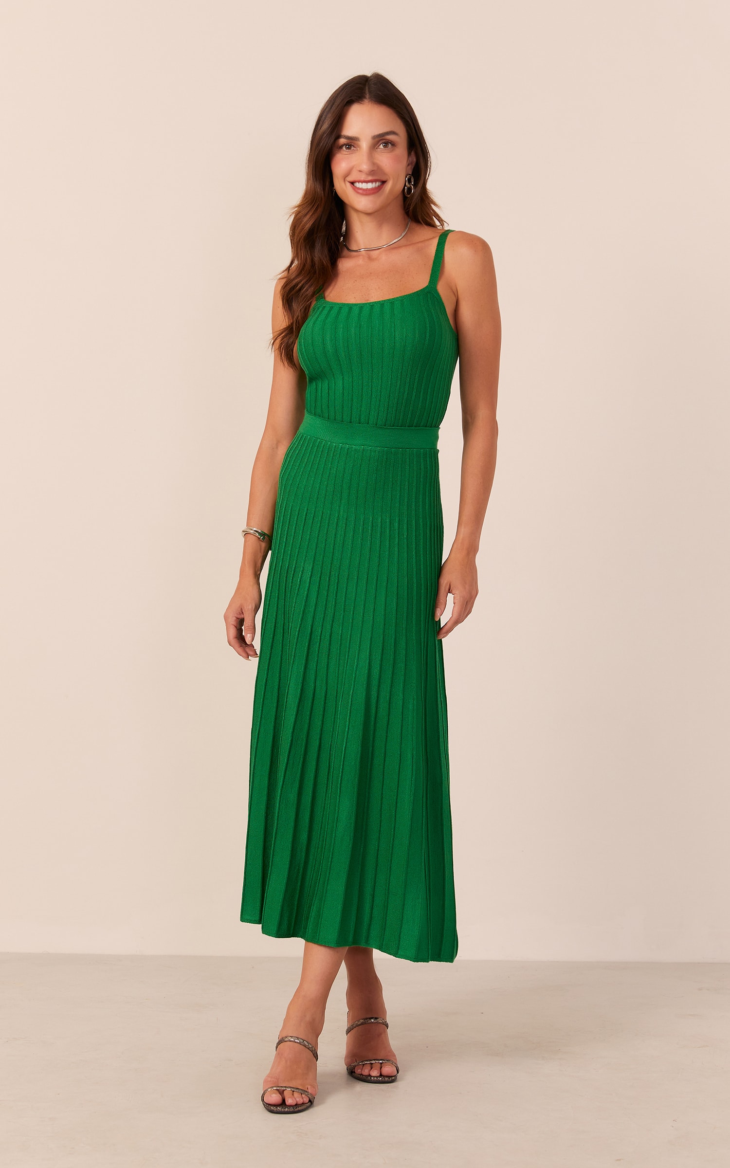 Top Tricot Nervuras Verde
