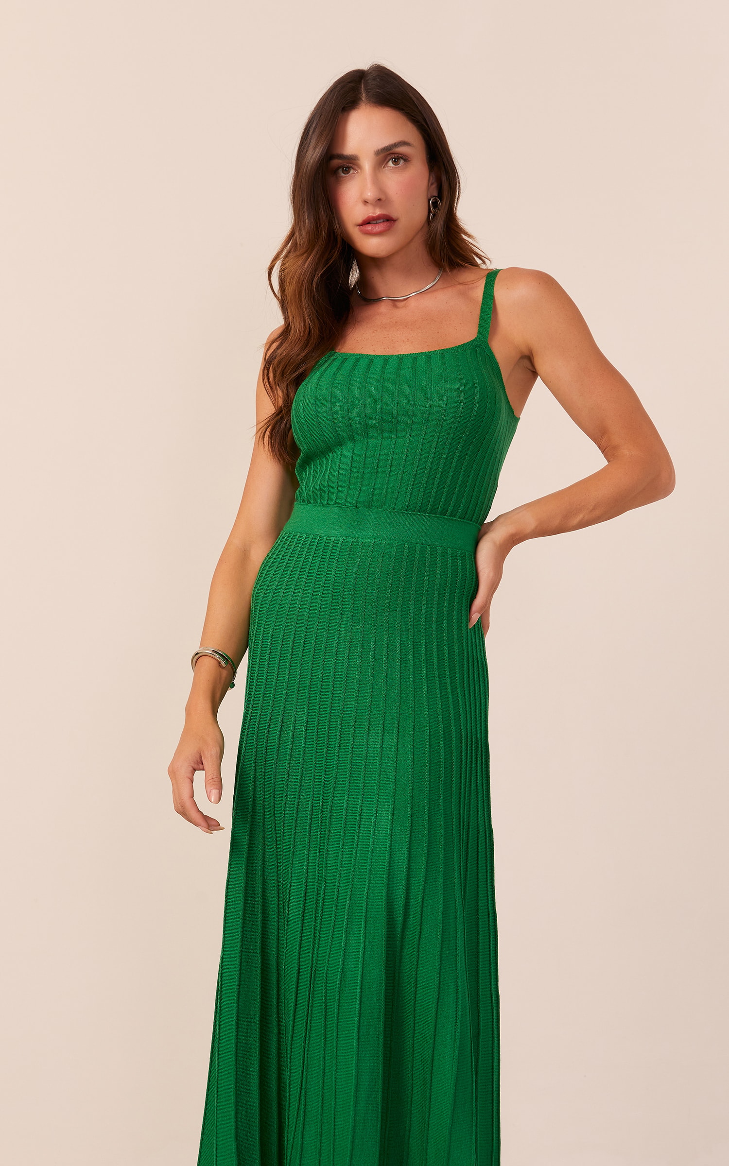 Top Tricot Nervuras Verde