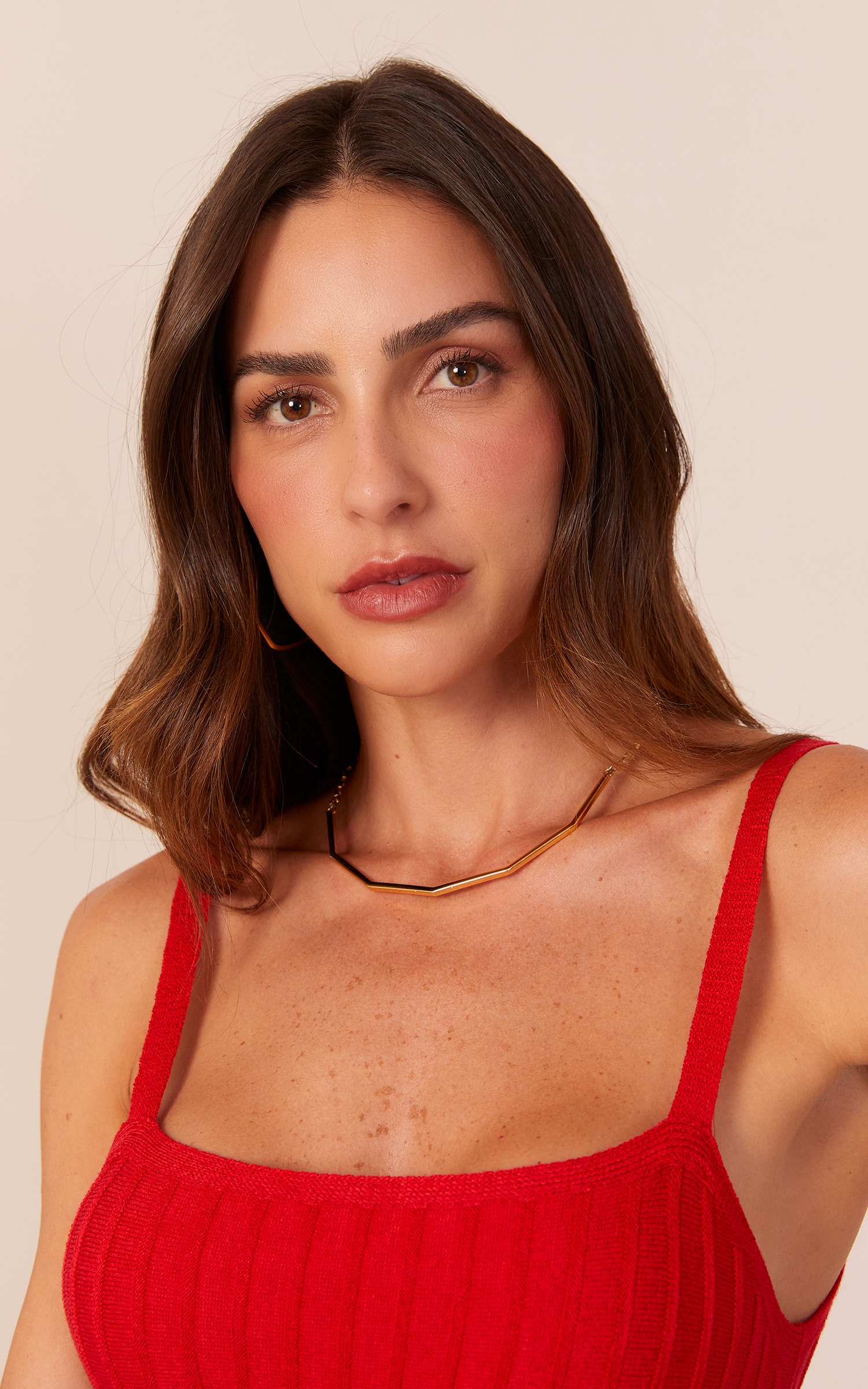 Top Tricot Nervuras Vermelho