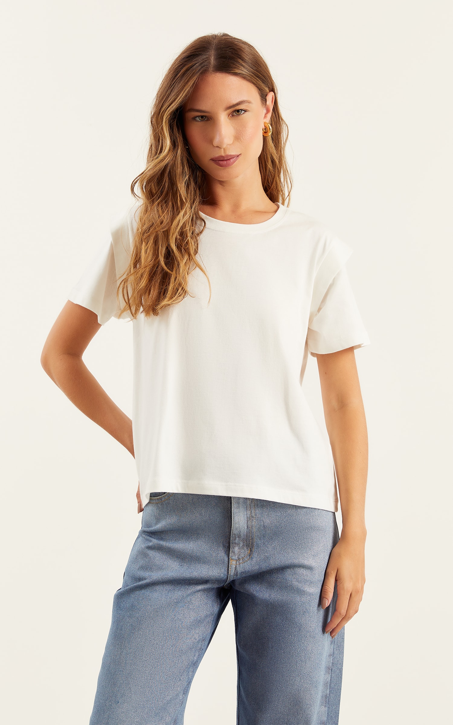 Tshirt Detalhe Manga Off White