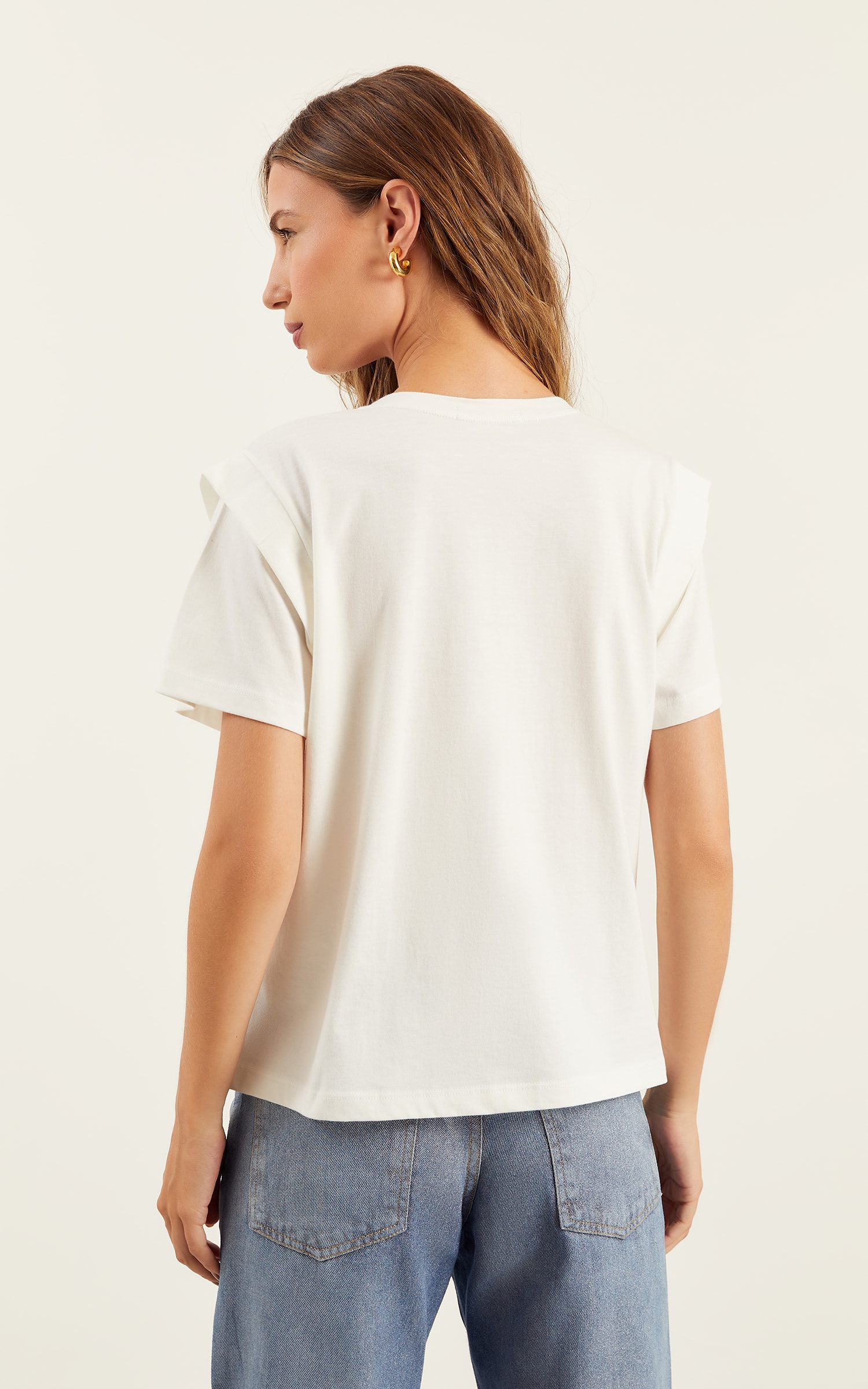 Tshirt Detalhe Manga Off White