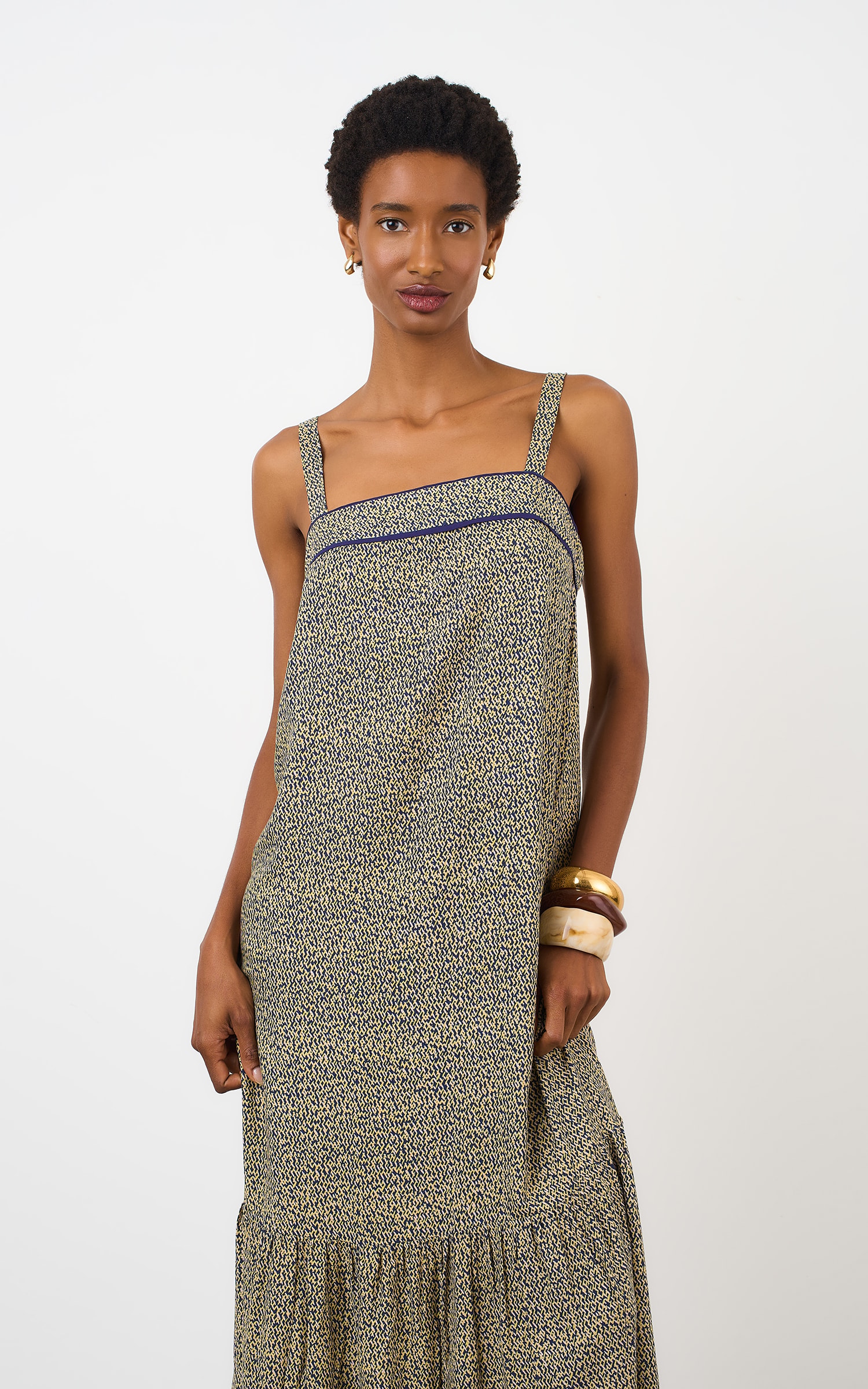 Vestido Alcas Caffeine Marinho