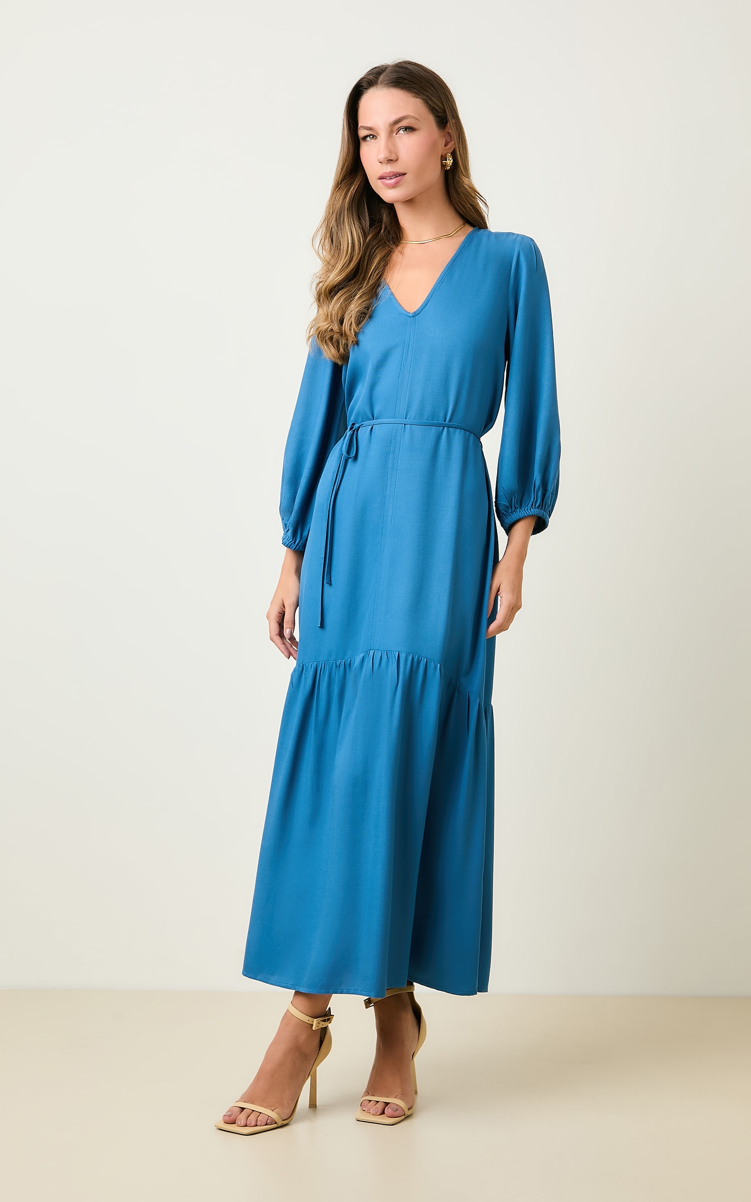 Vestido Amplo Costa Azul Denim