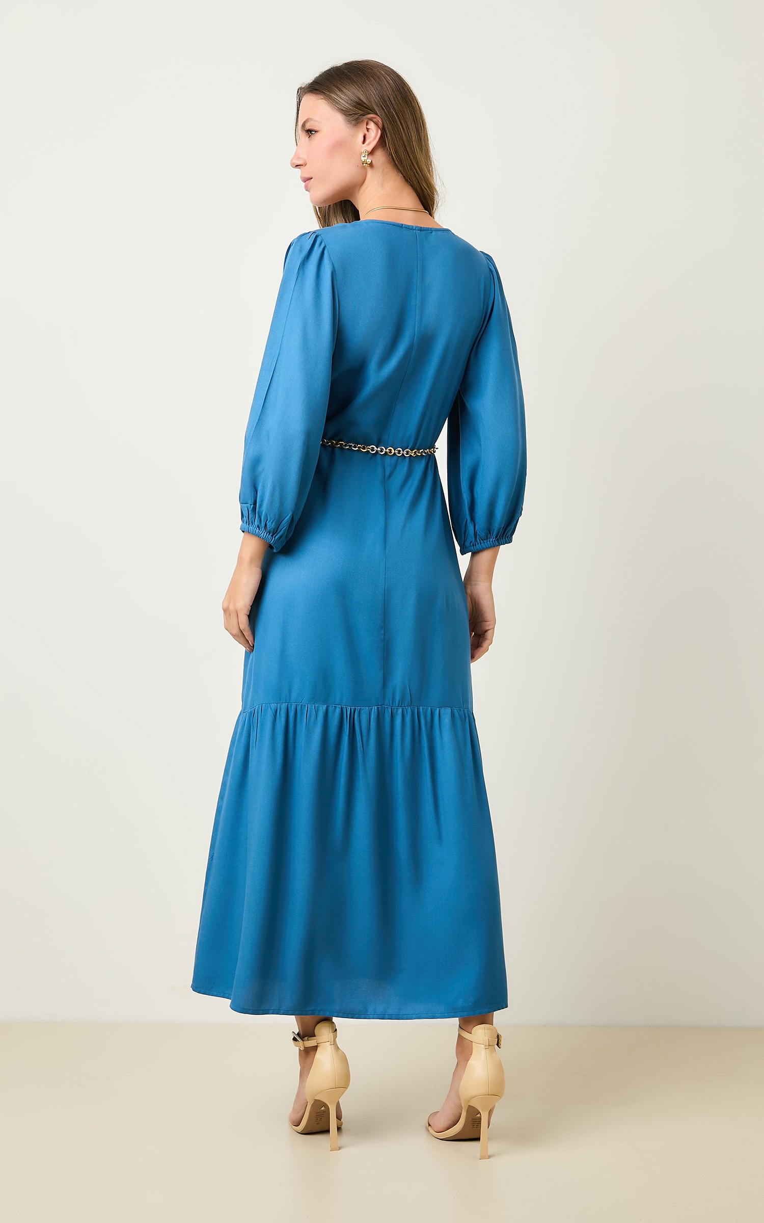 Vestido Amplo Costa Azul Denim