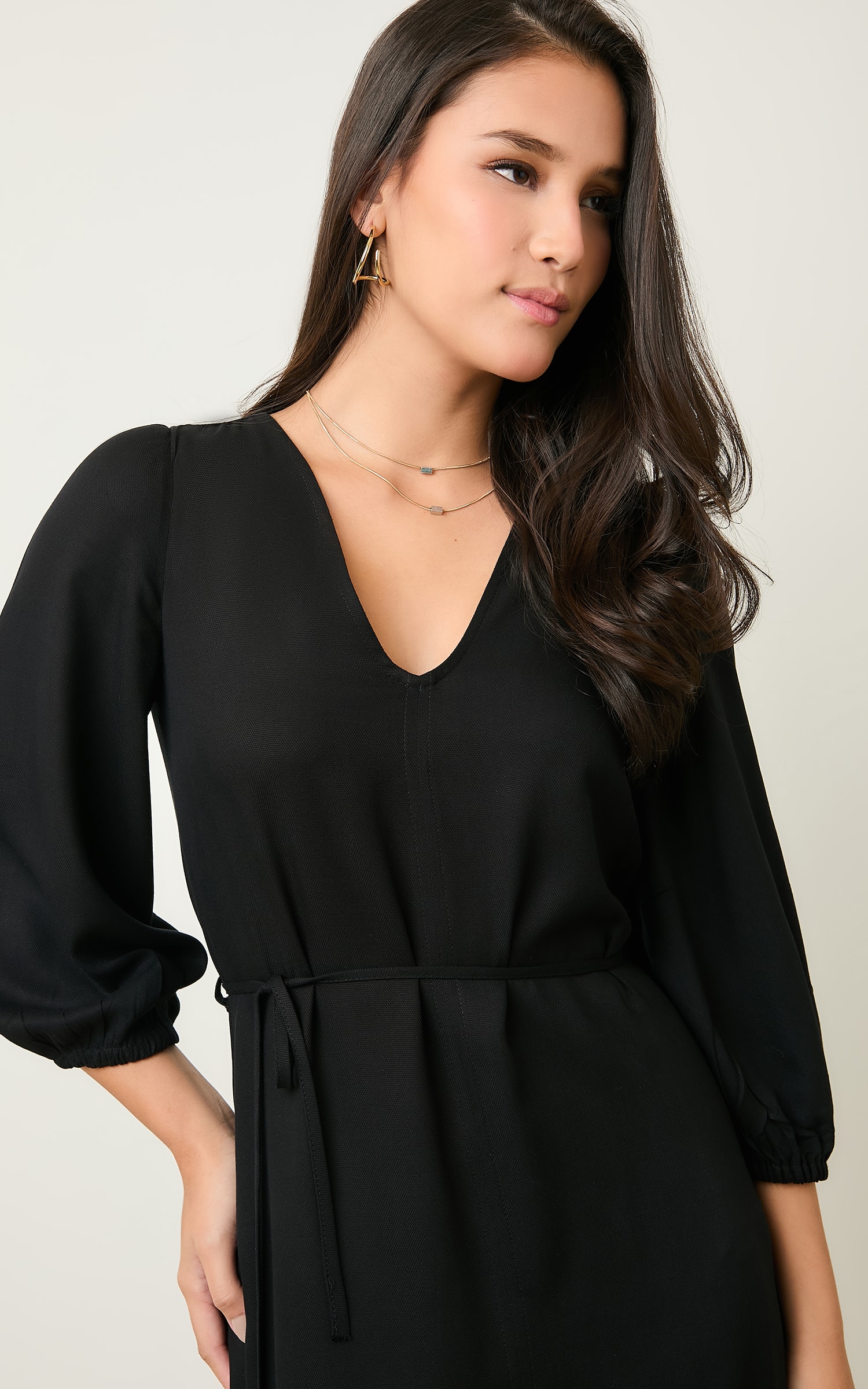 Vestido Amplo Costa Preto