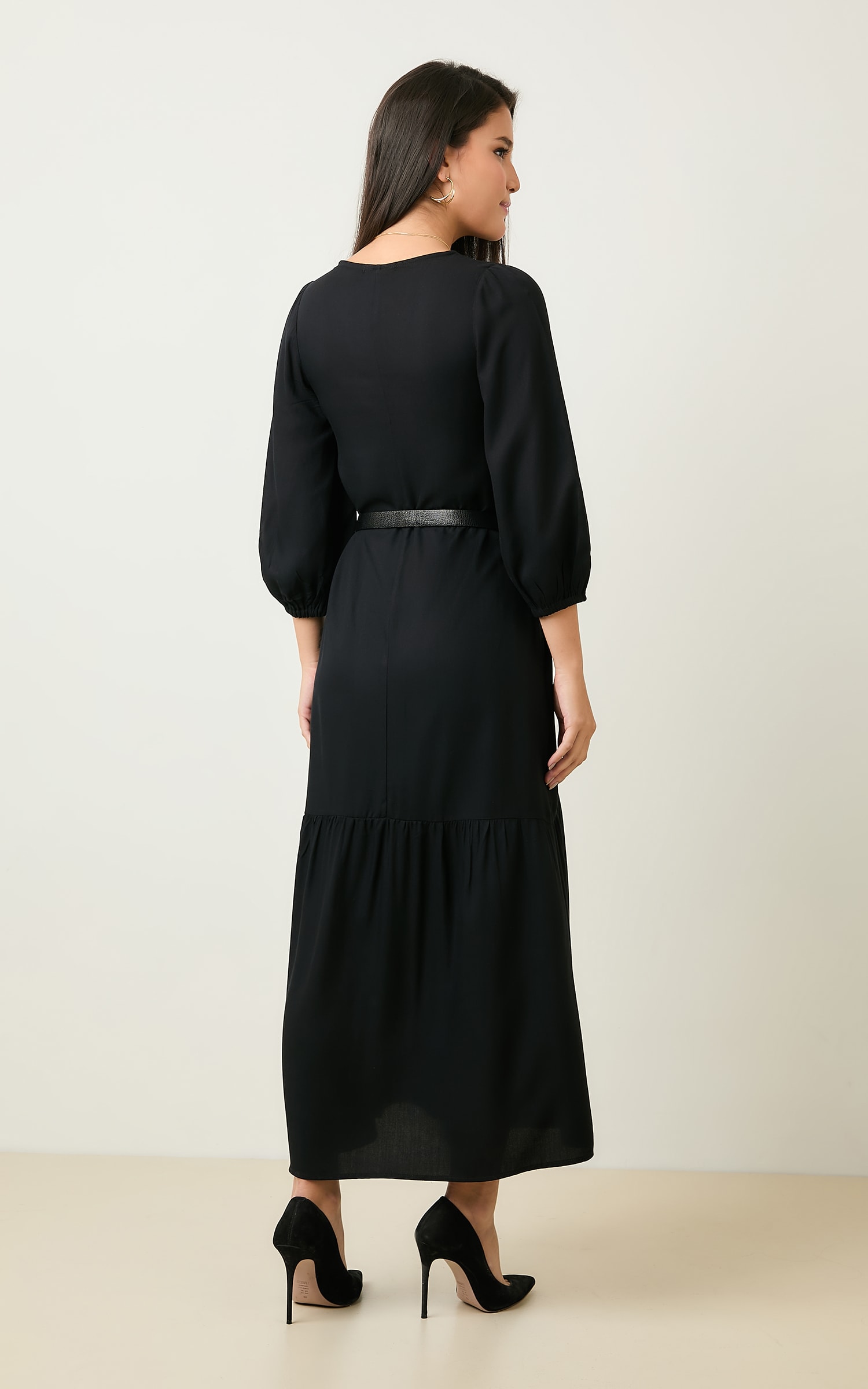 Vestido Amplo Costa Preto
