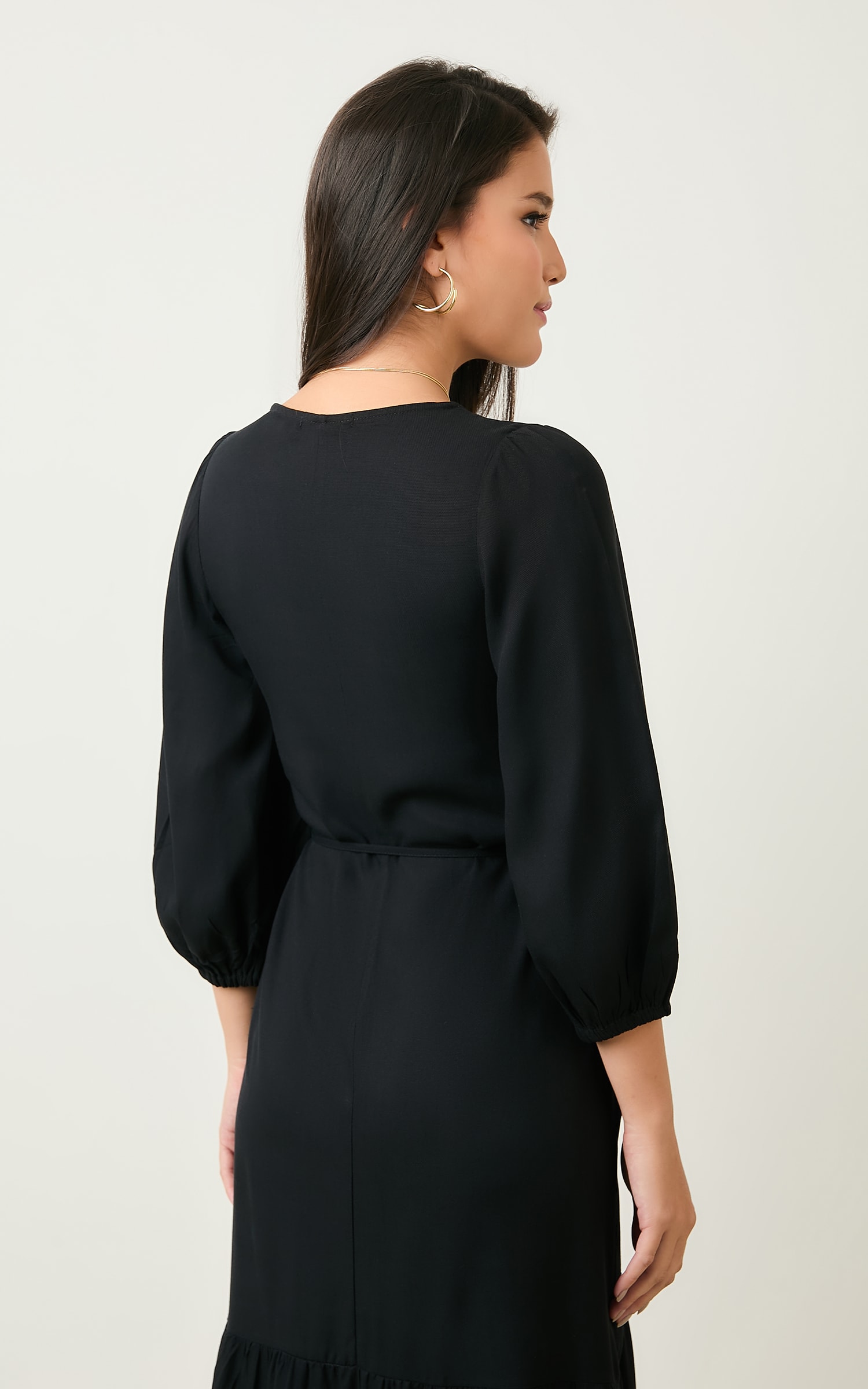 Vestido Amplo Costa Preto