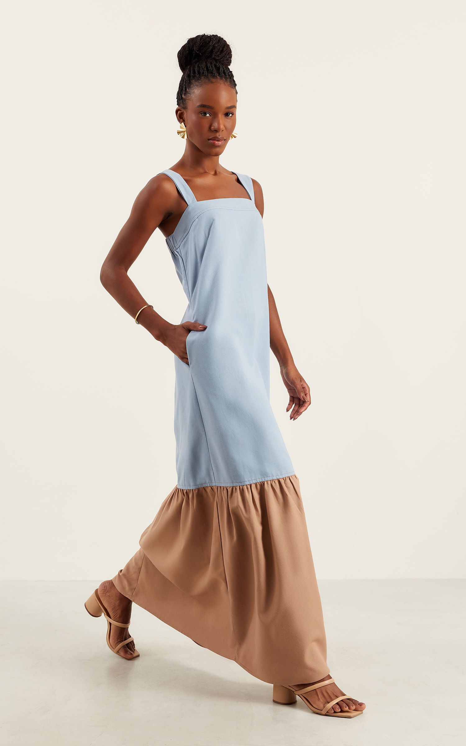 Vestido Bicolor Lake Azul Ceu