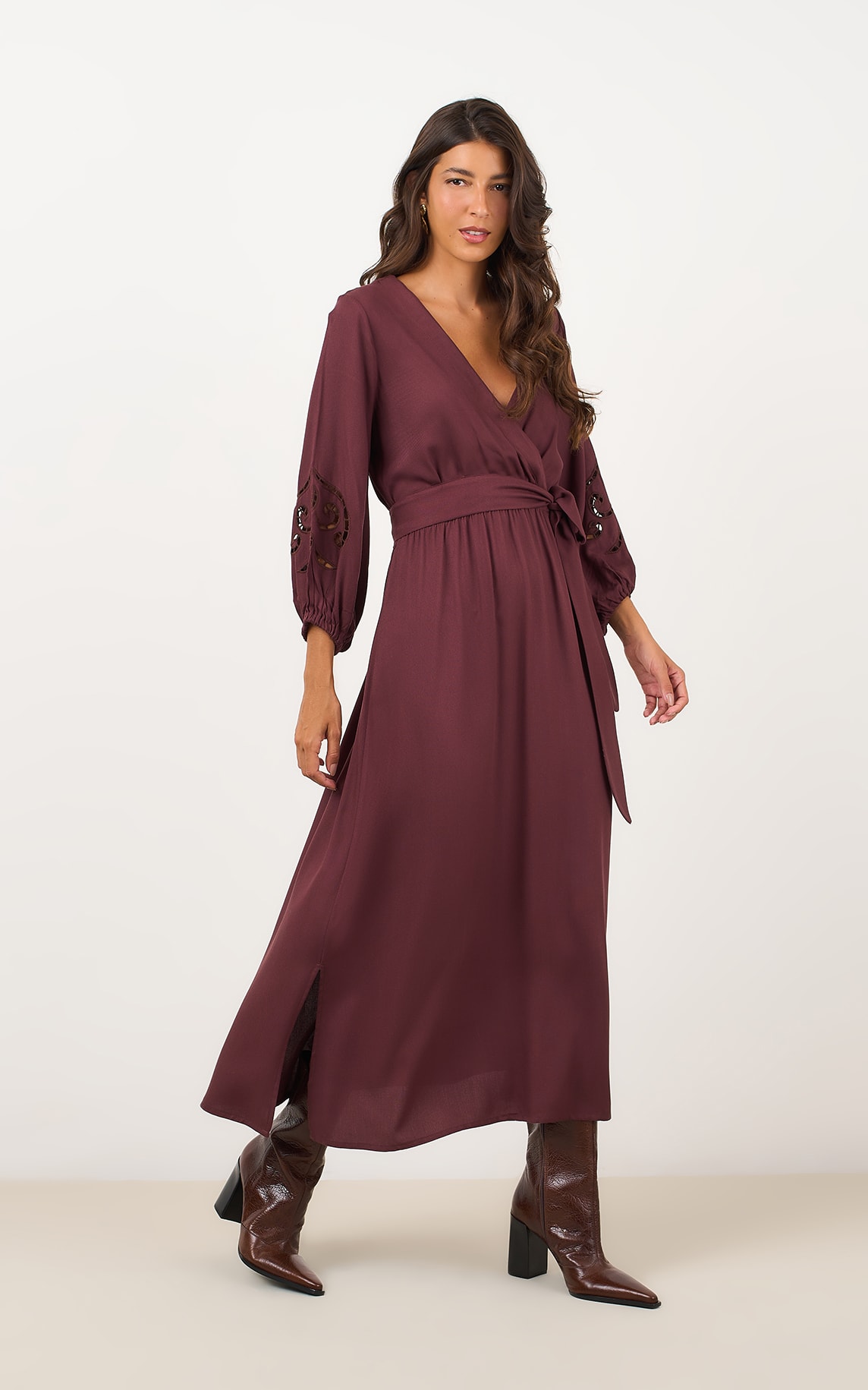 Vestido Bordado Freddo Coffee