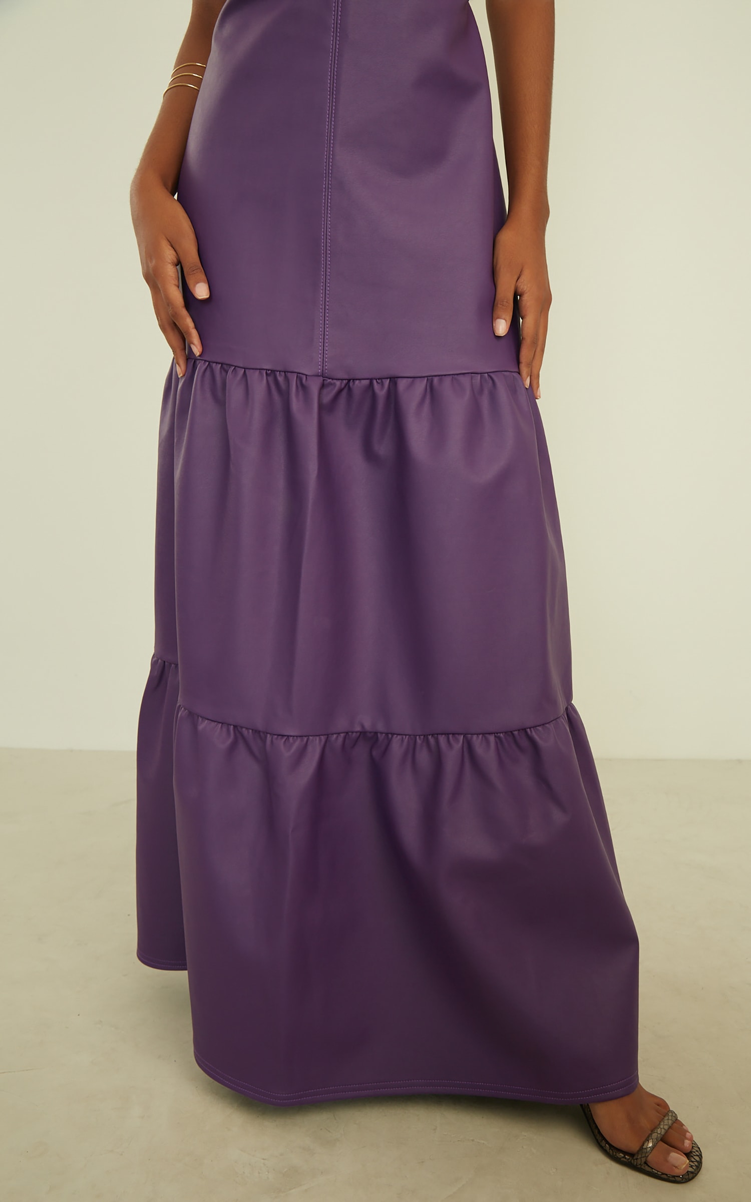 Vestido Camadas Like Leather Roxo