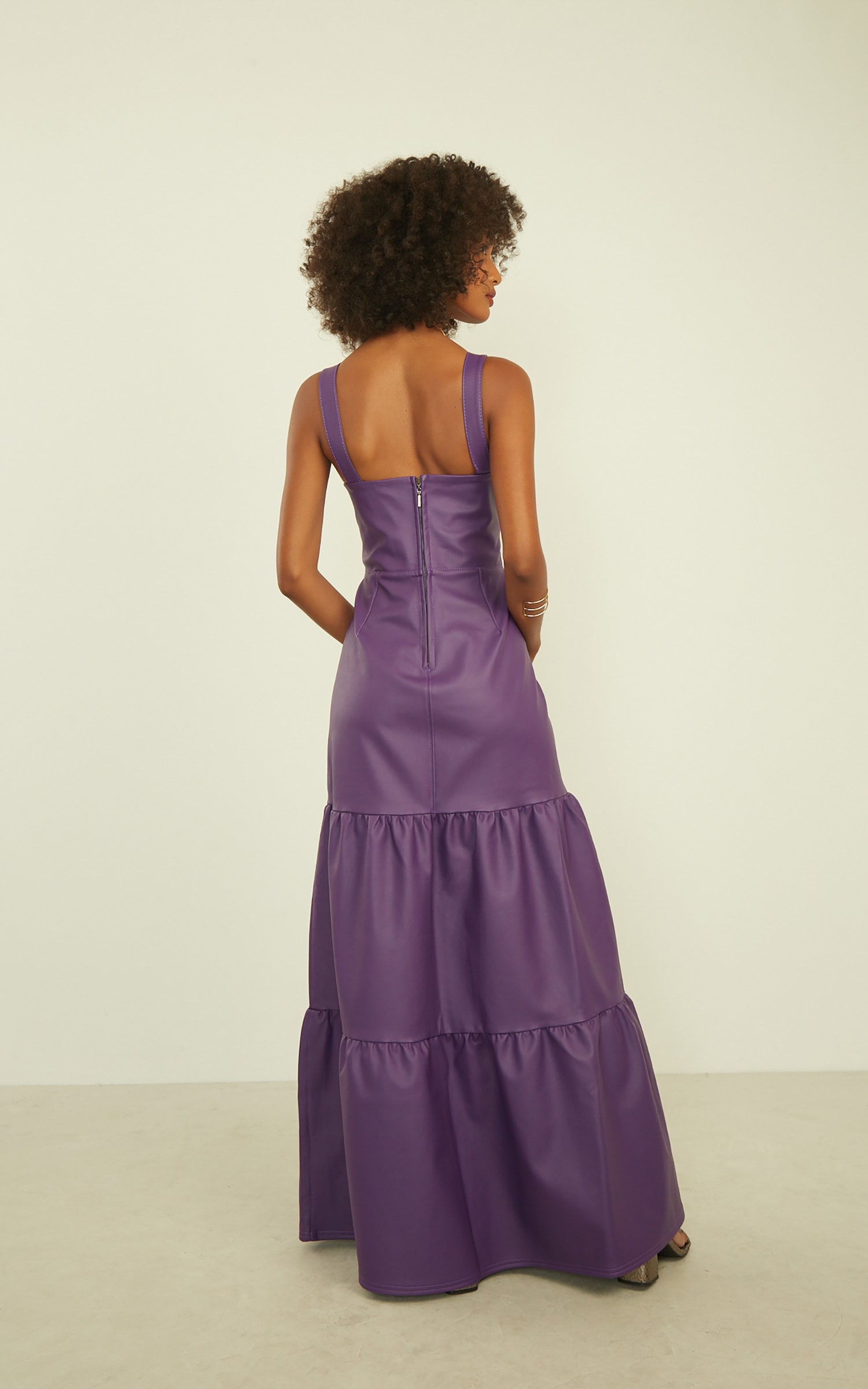 Vestido Camadas Like Leather Roxo
