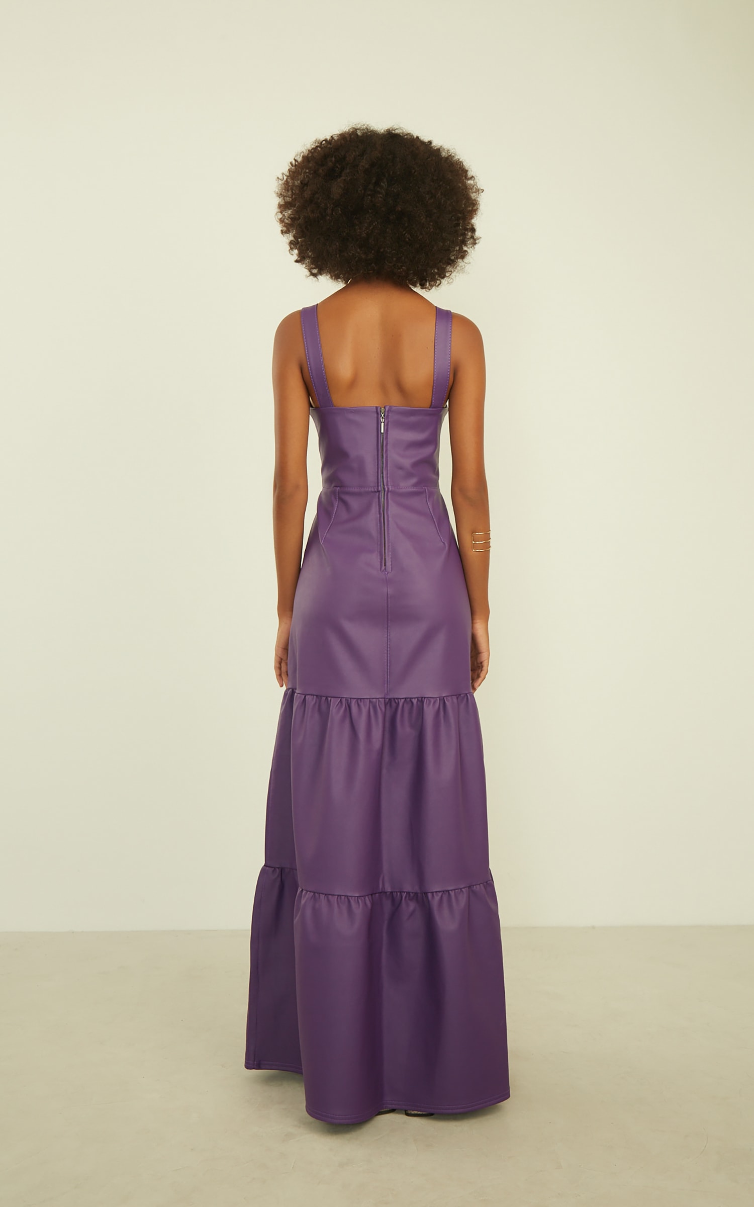 Vestido Camadas Like Leather Roxo