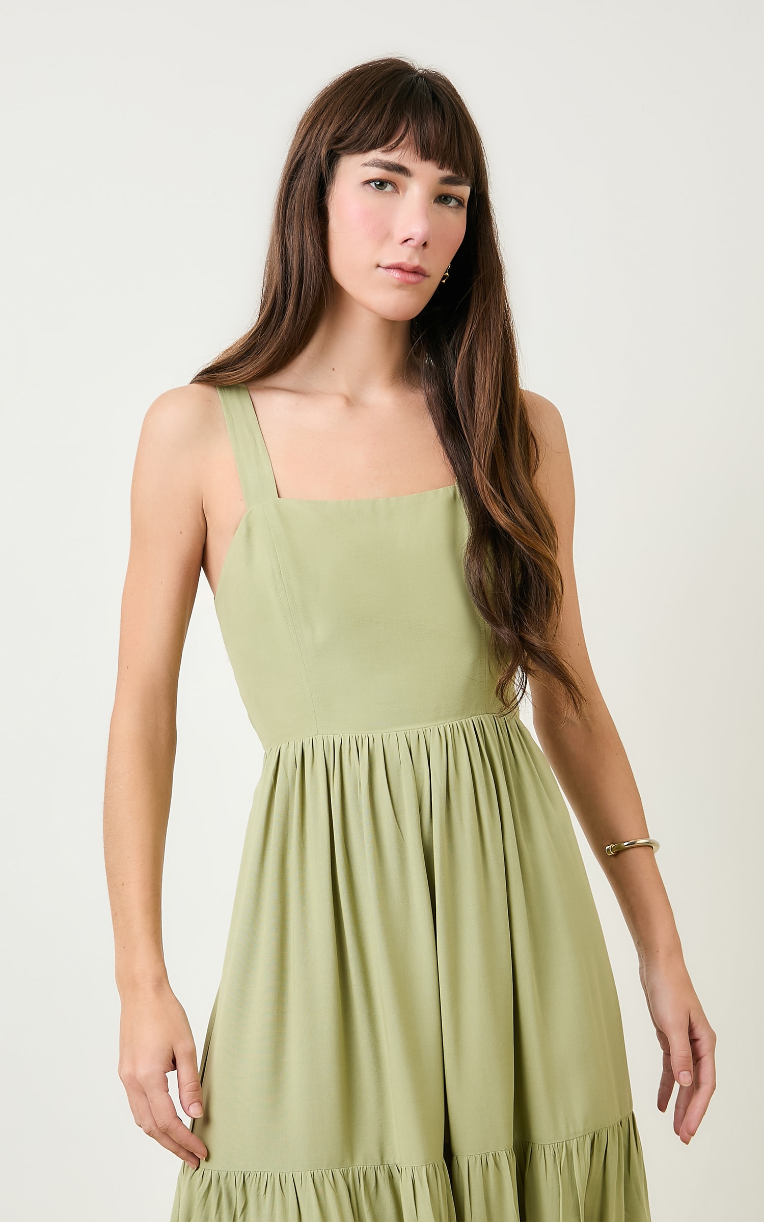 Vestido Cropped Amarracao Horizonte Cha Verde