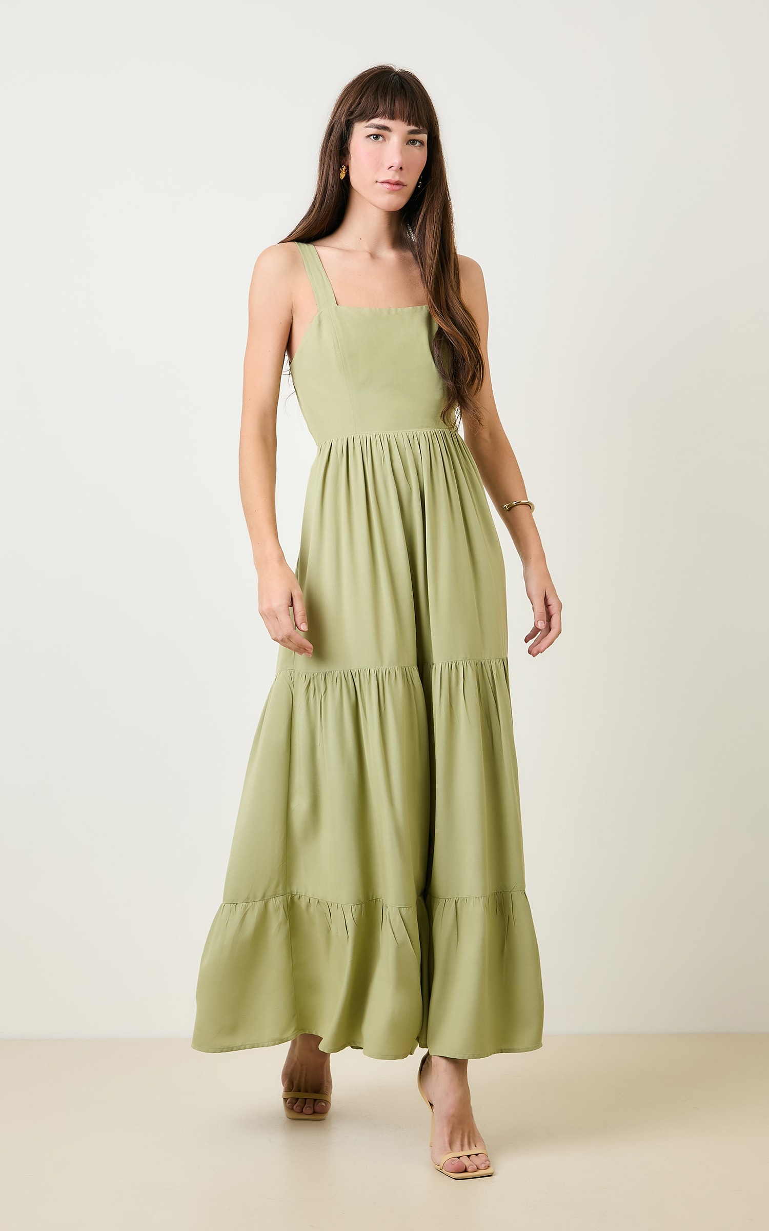 Vestido Cropped Amarracao Horizonte Cha Verde