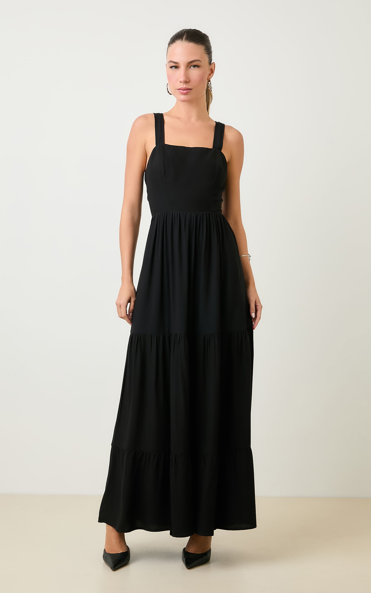 Vestido Cropped Amarracao Horizonte Preto