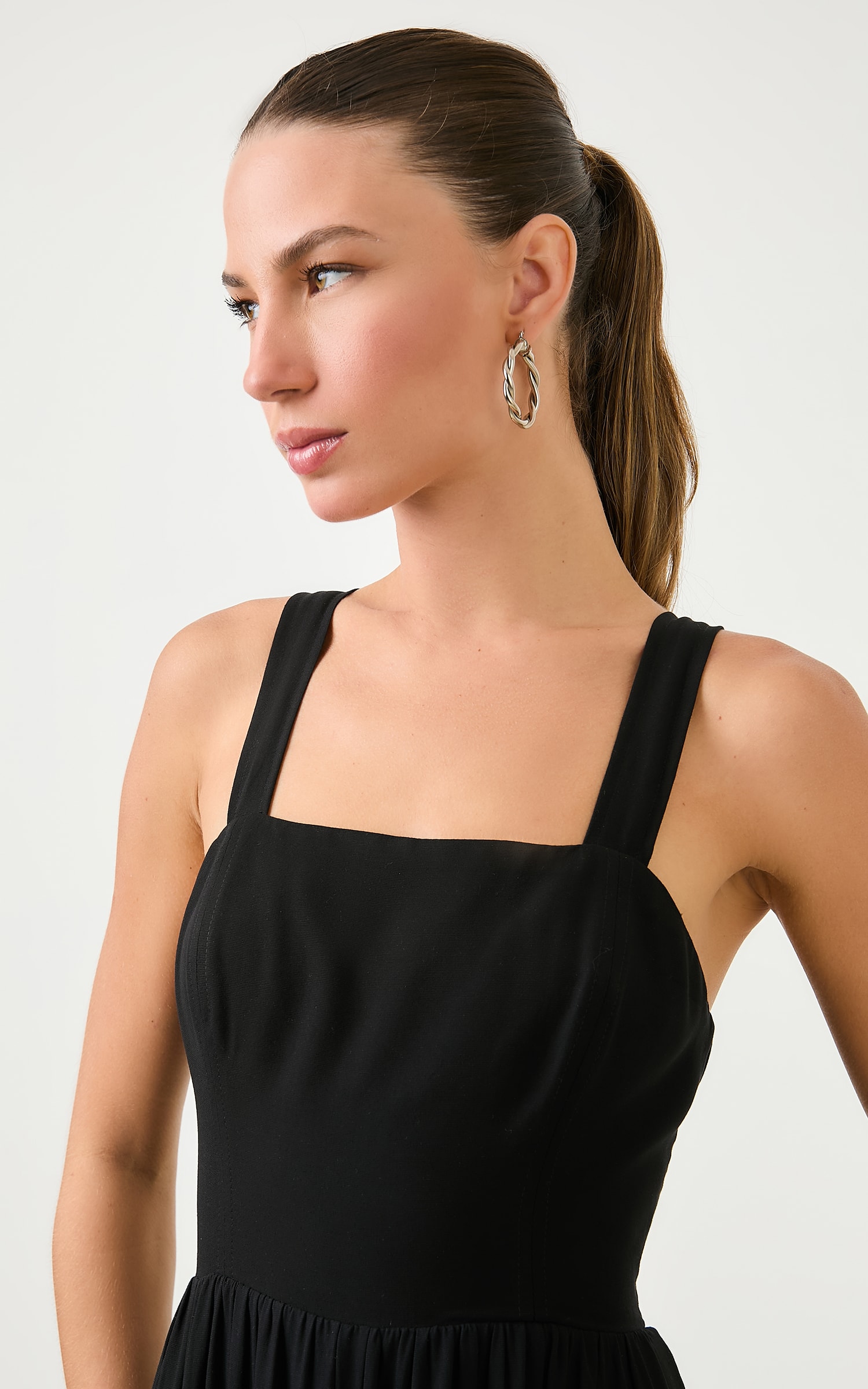 Vestido Cropped Amarracao Horizonte Preto
