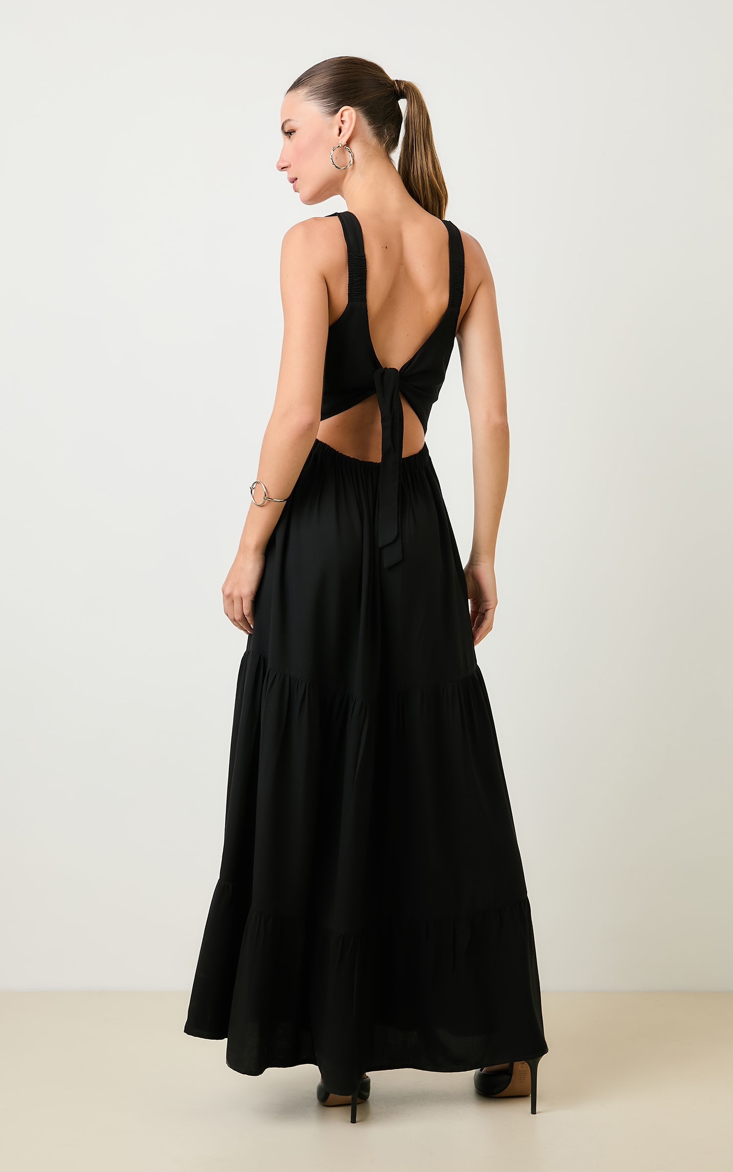 Vestido Cropped Amarracao Horizonte Preto