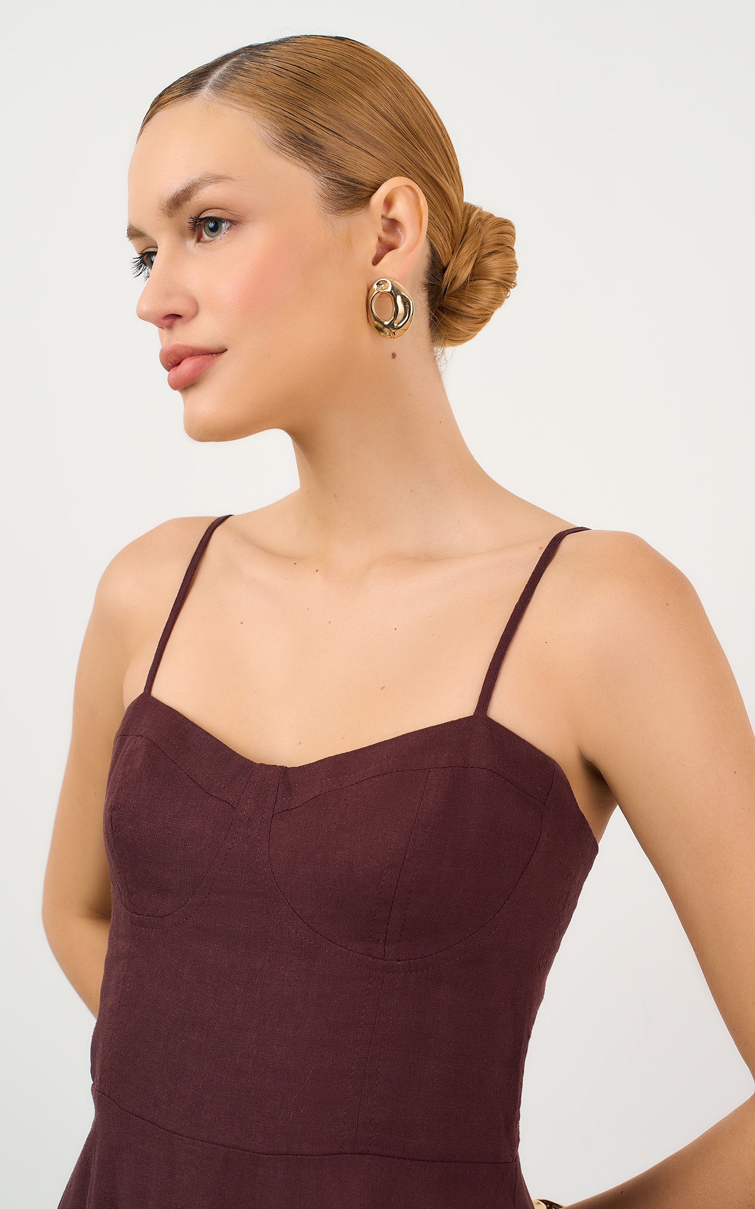 Vestido Cropped Blend Marrom