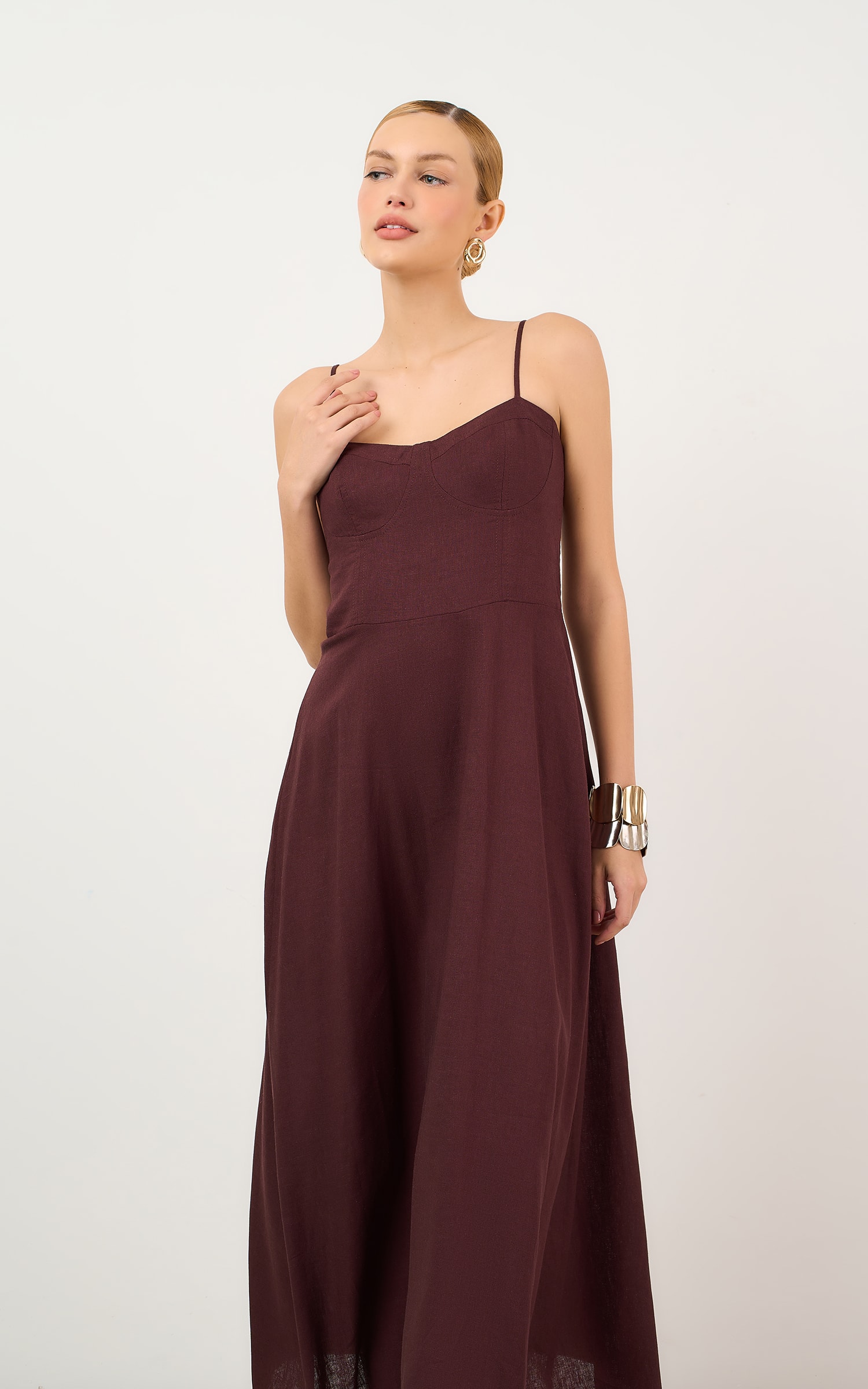 Vestido Cropped Blend Marrom