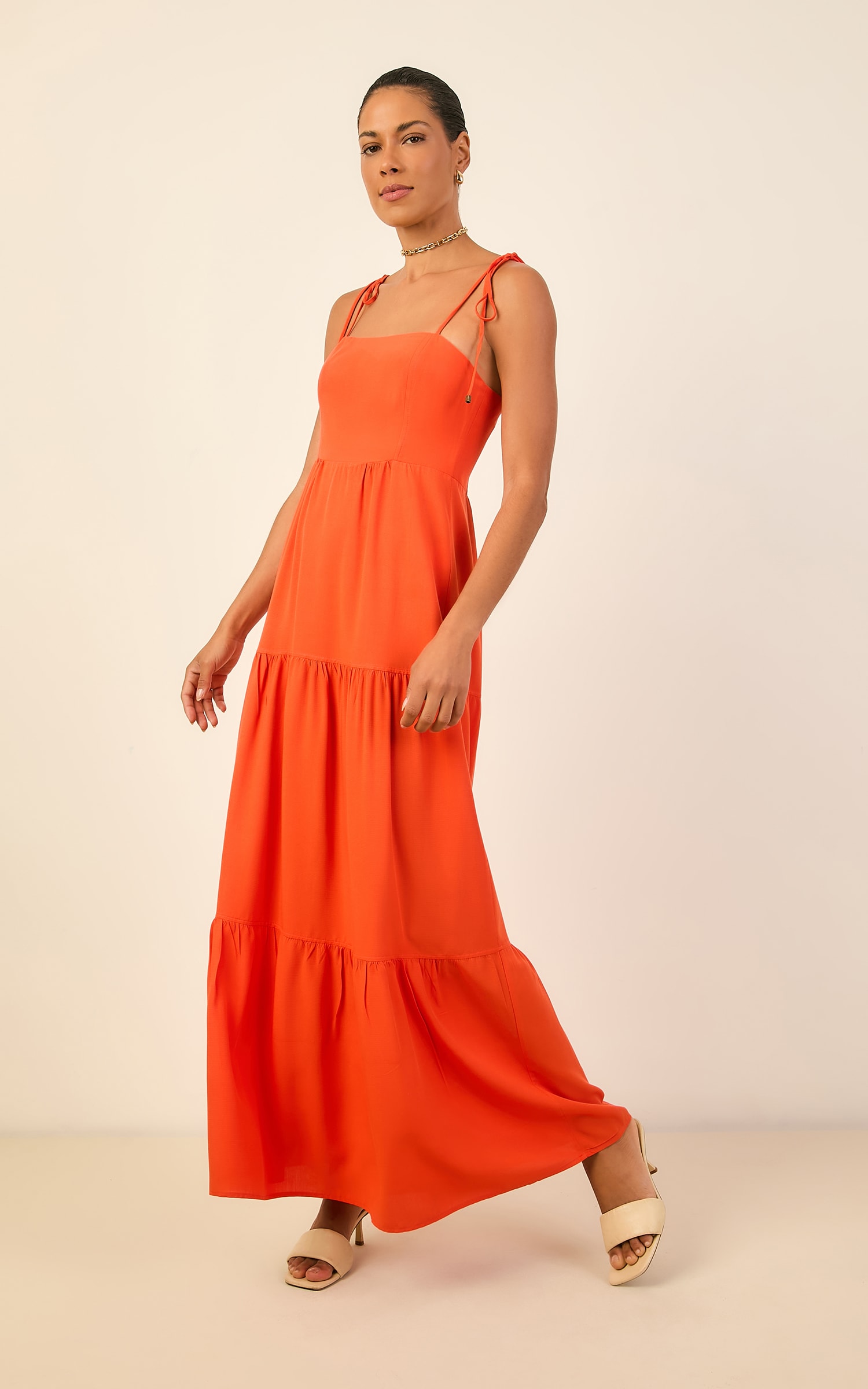 Vestido Cropped Color Coral