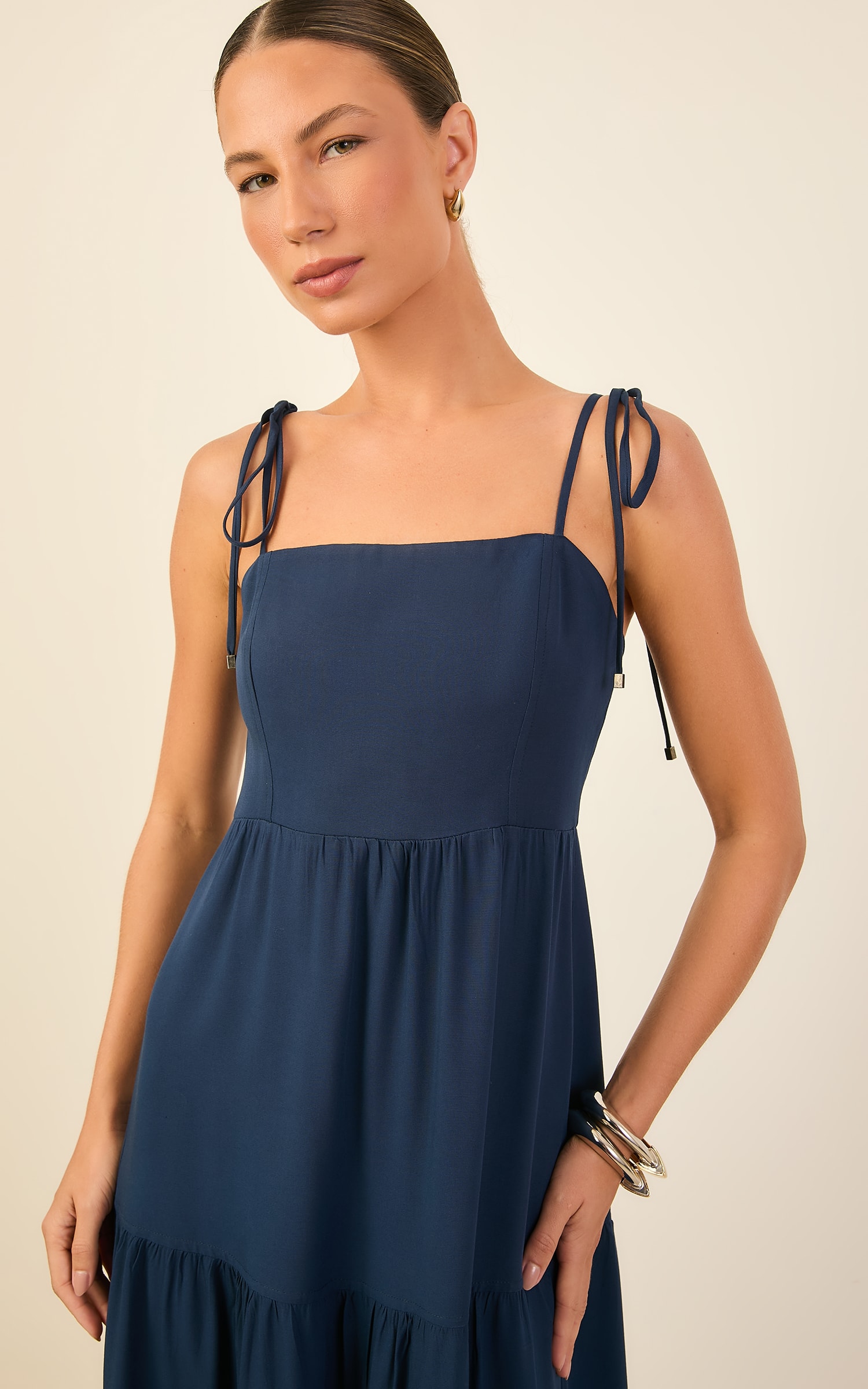 Vestido Cropped Color Marinho