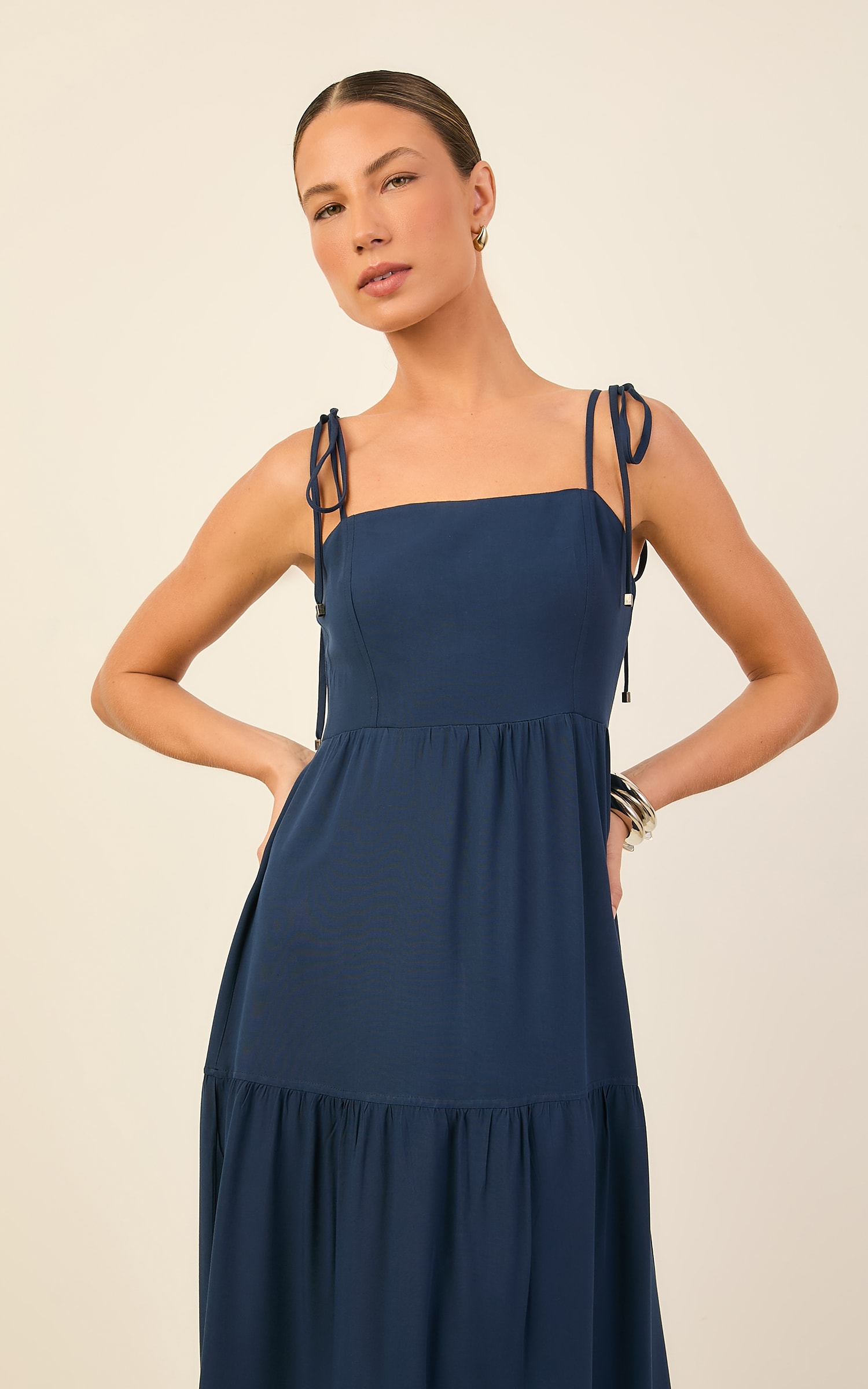 Vestido Cropped Color Marinho