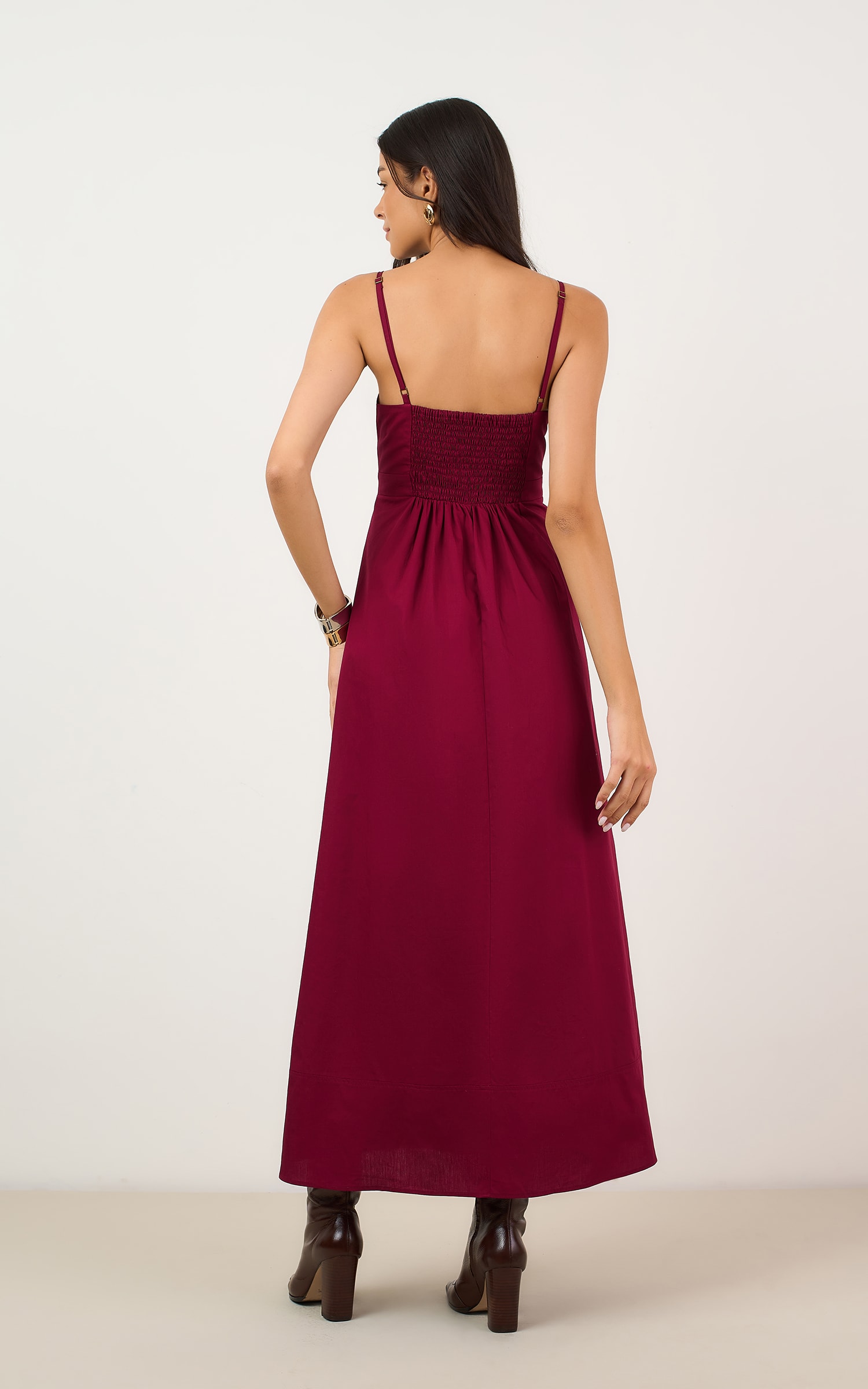 Vestido Cropped Crema Burgundy