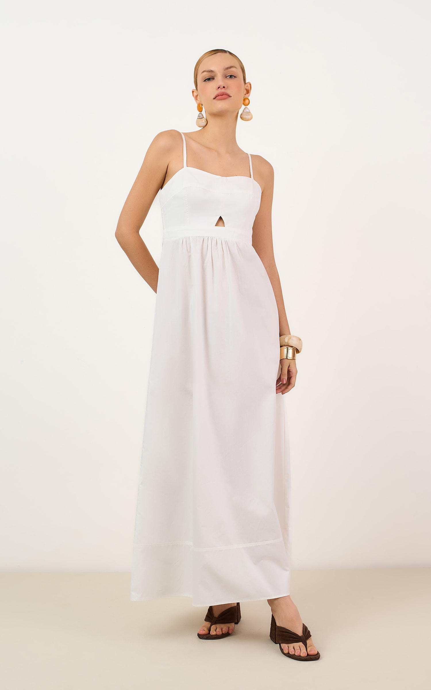 Vestido Cropped Crema Off White