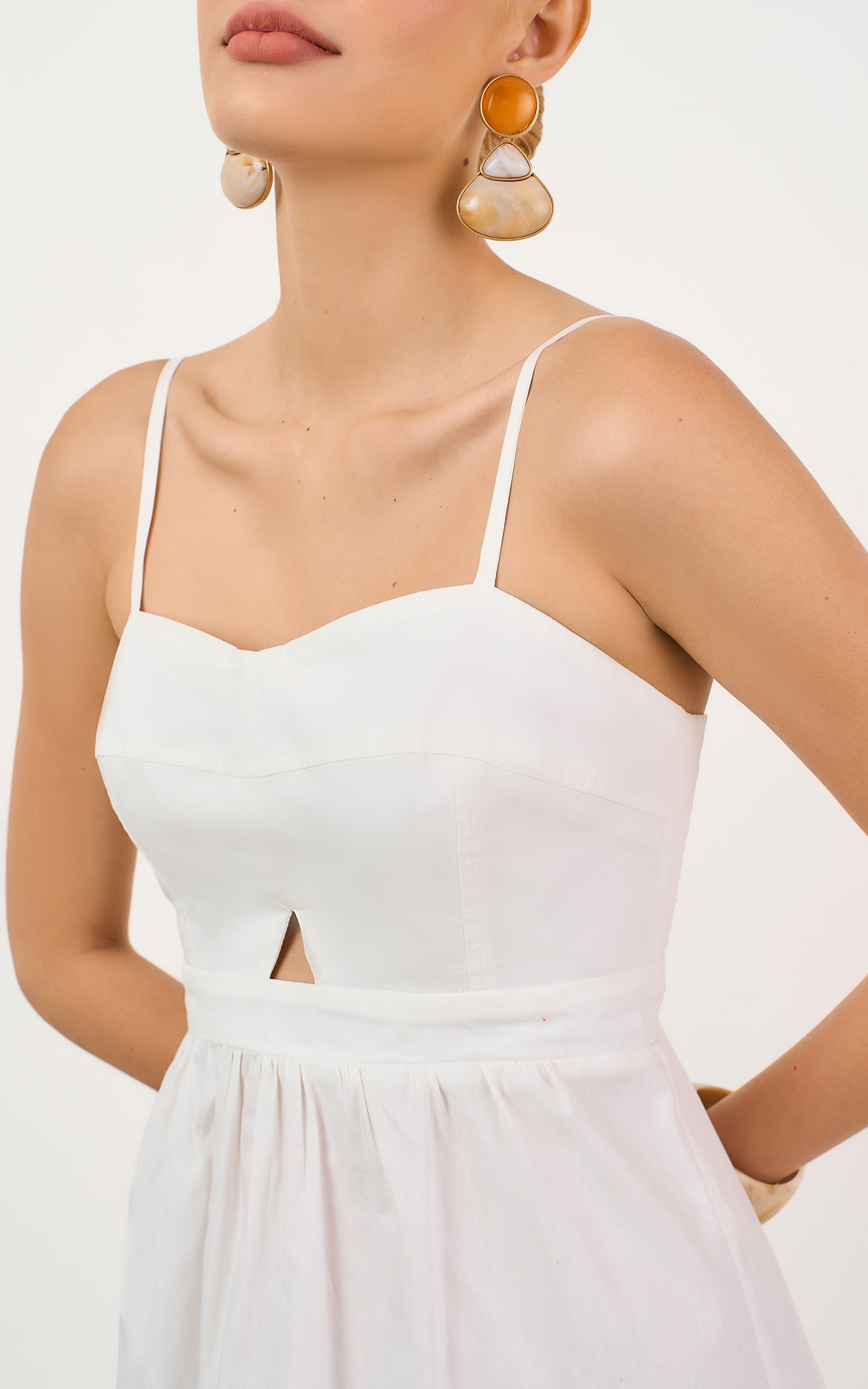 Vestido Cropped Crema Off White