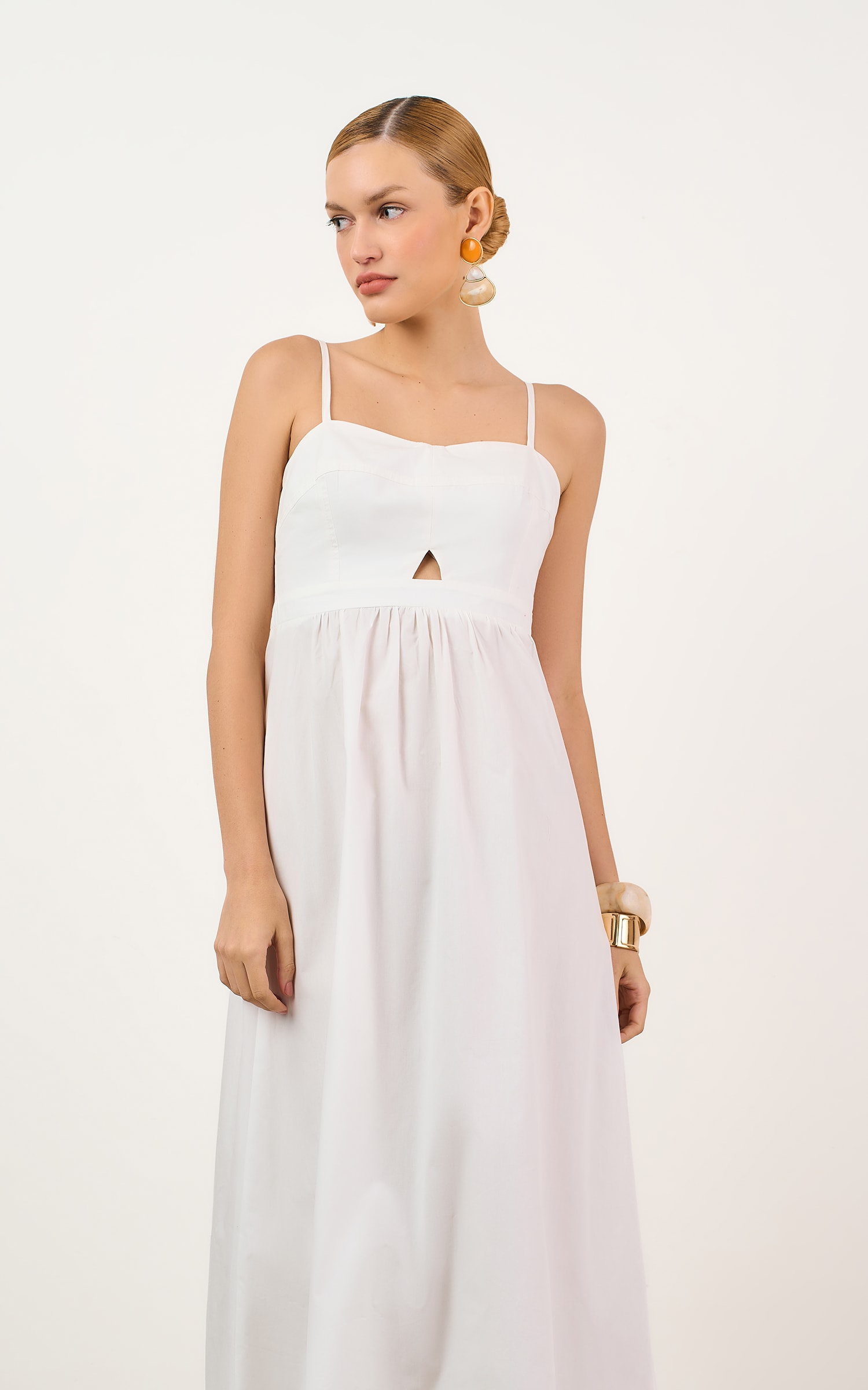 Vestido Cropped Crema Off White
