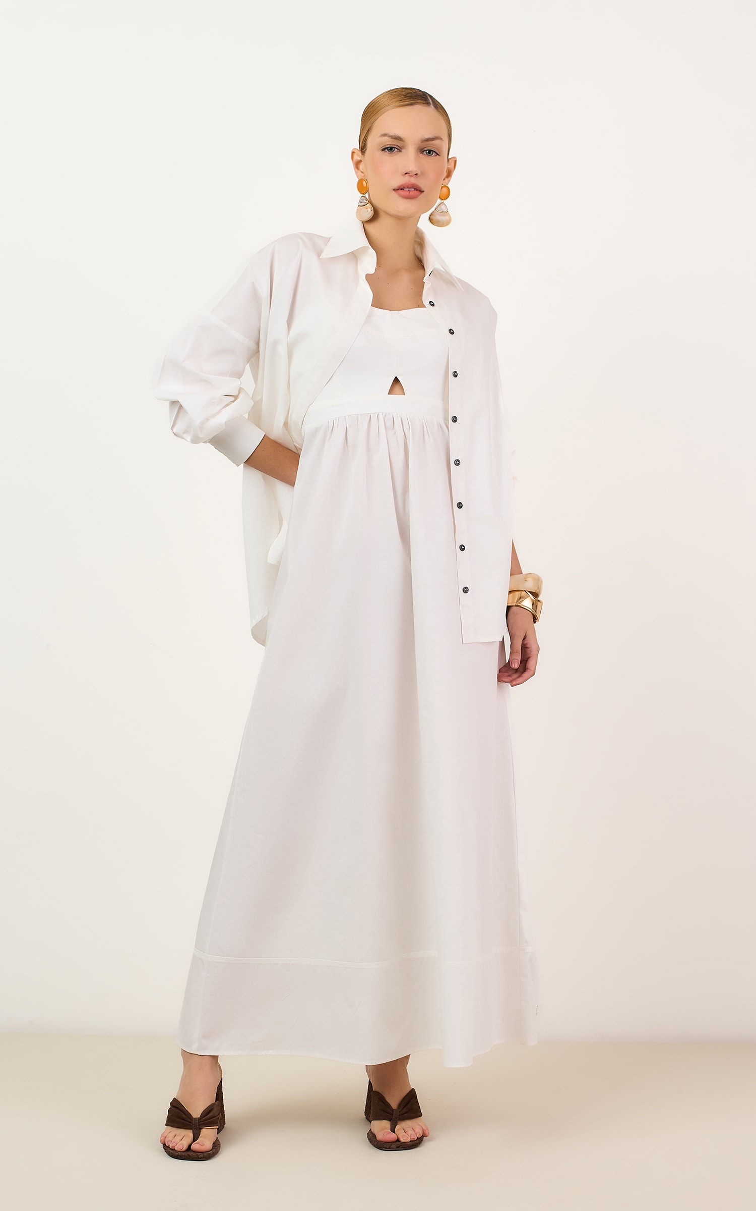 Vestido Cropped Crema Off White