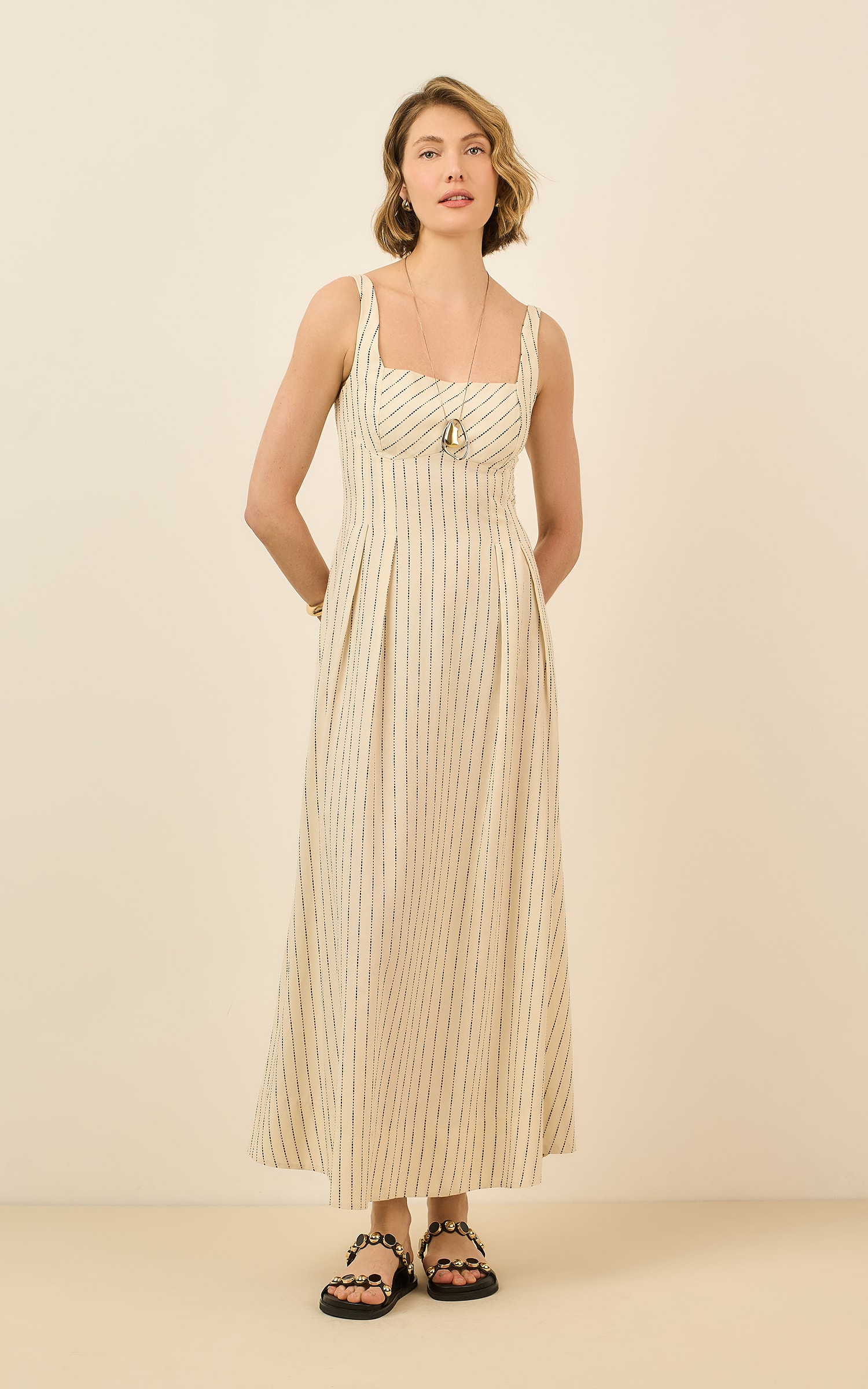 Vestido Cropped Fabric Off White
