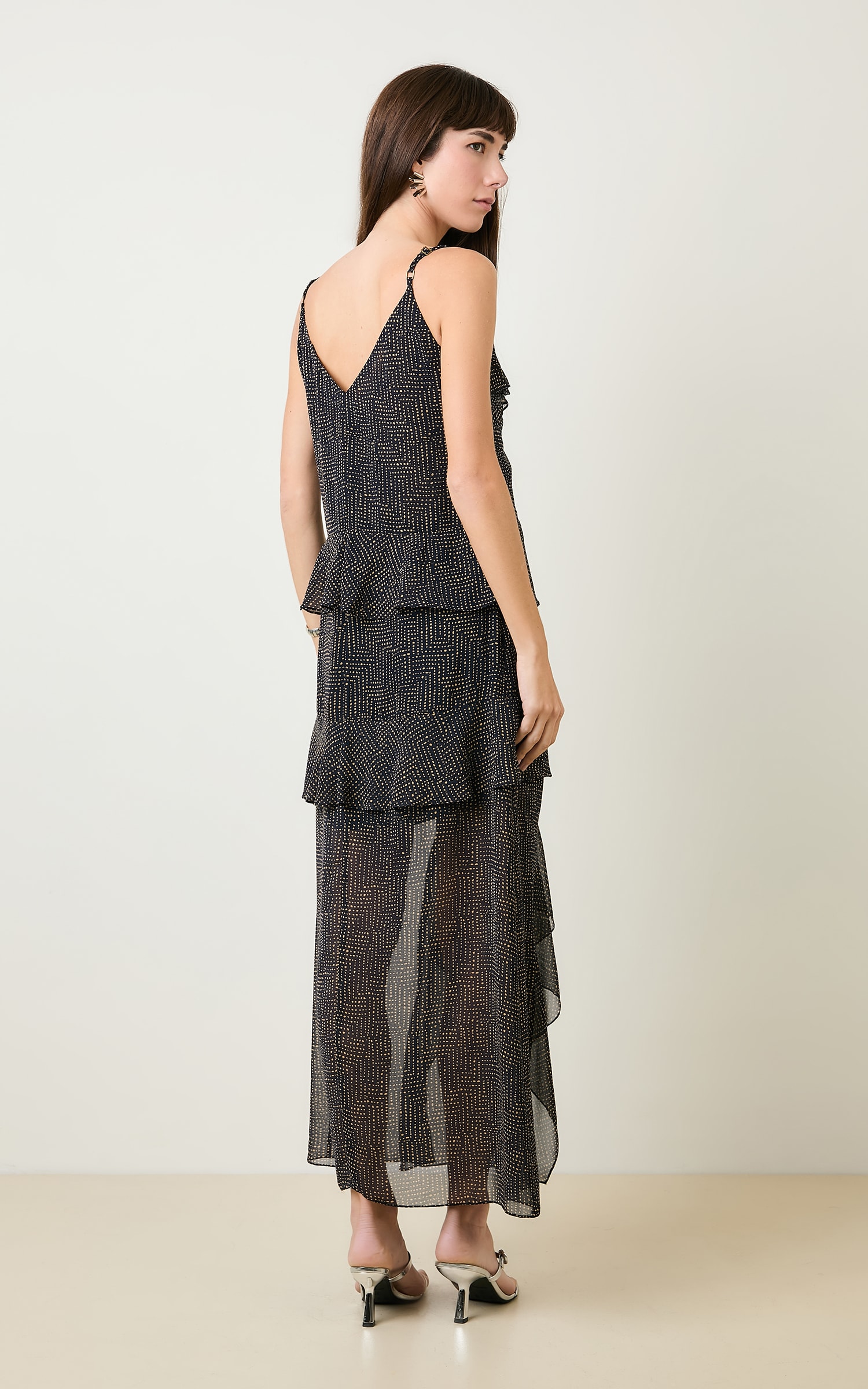 Vestido Cropped Galeria Babados Marinho