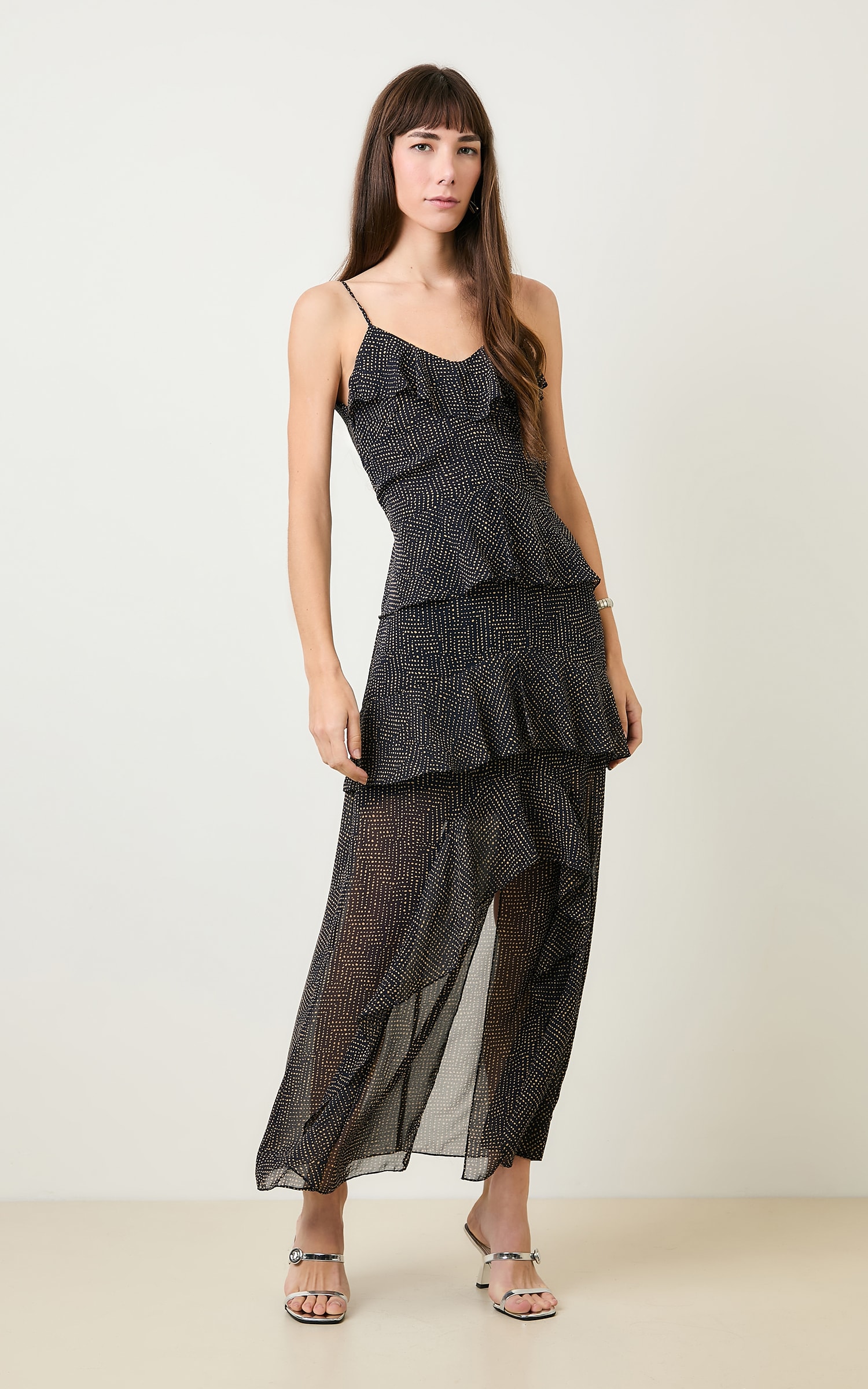 Vestido Cropped Galeria Babados Marinho