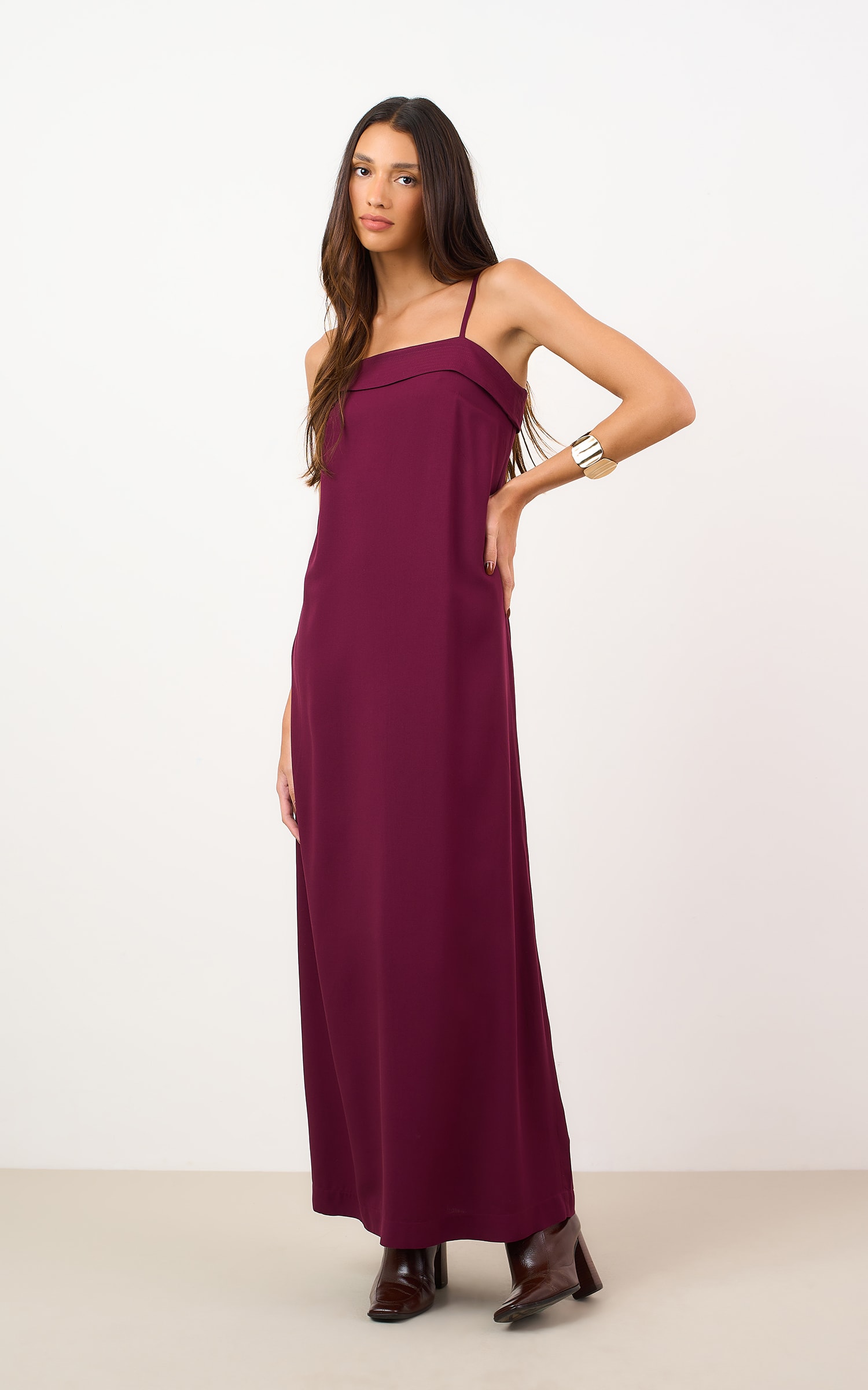 Vestido Cropped Latte Burgundy
