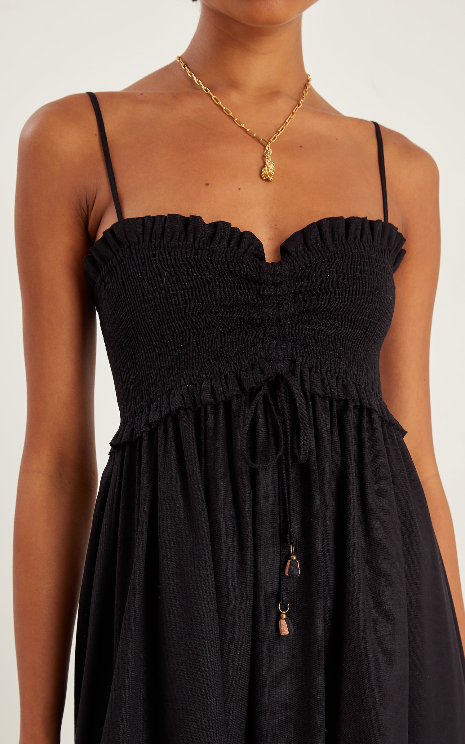 Vestido Cropped Linho Soul Preto