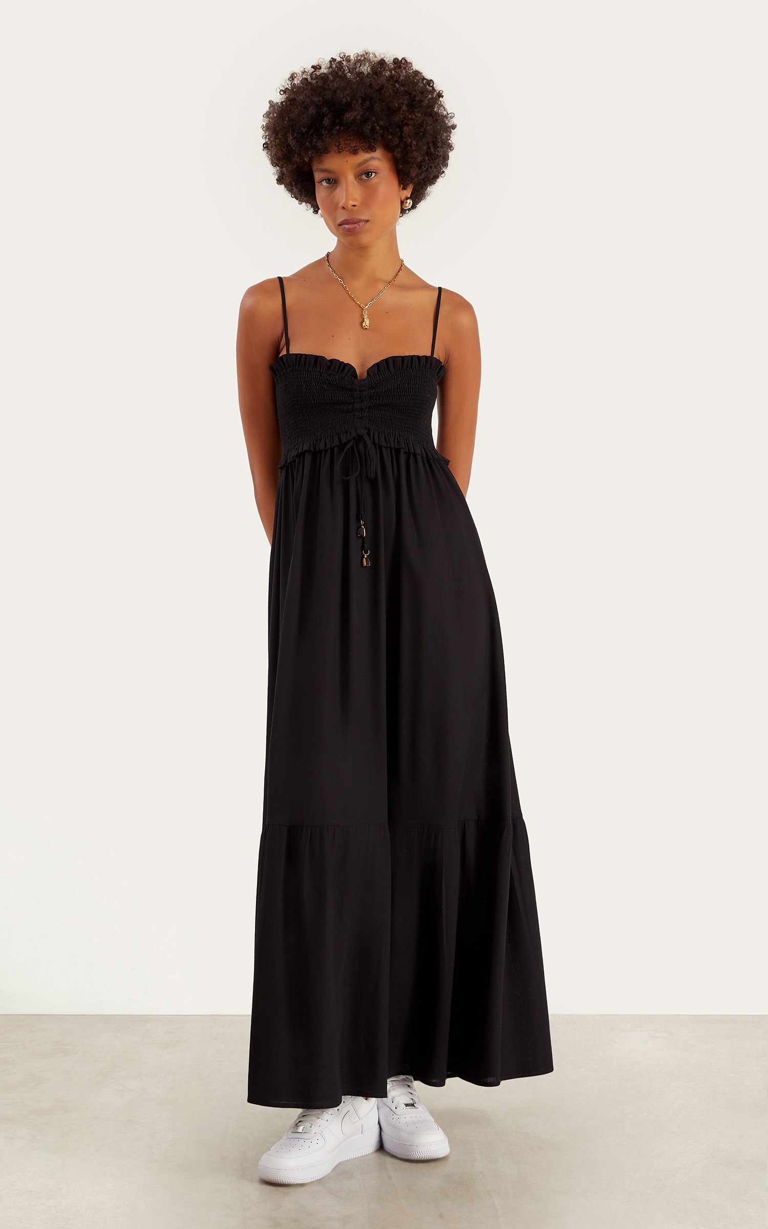 Vestido Cropped Linho Soul Preto