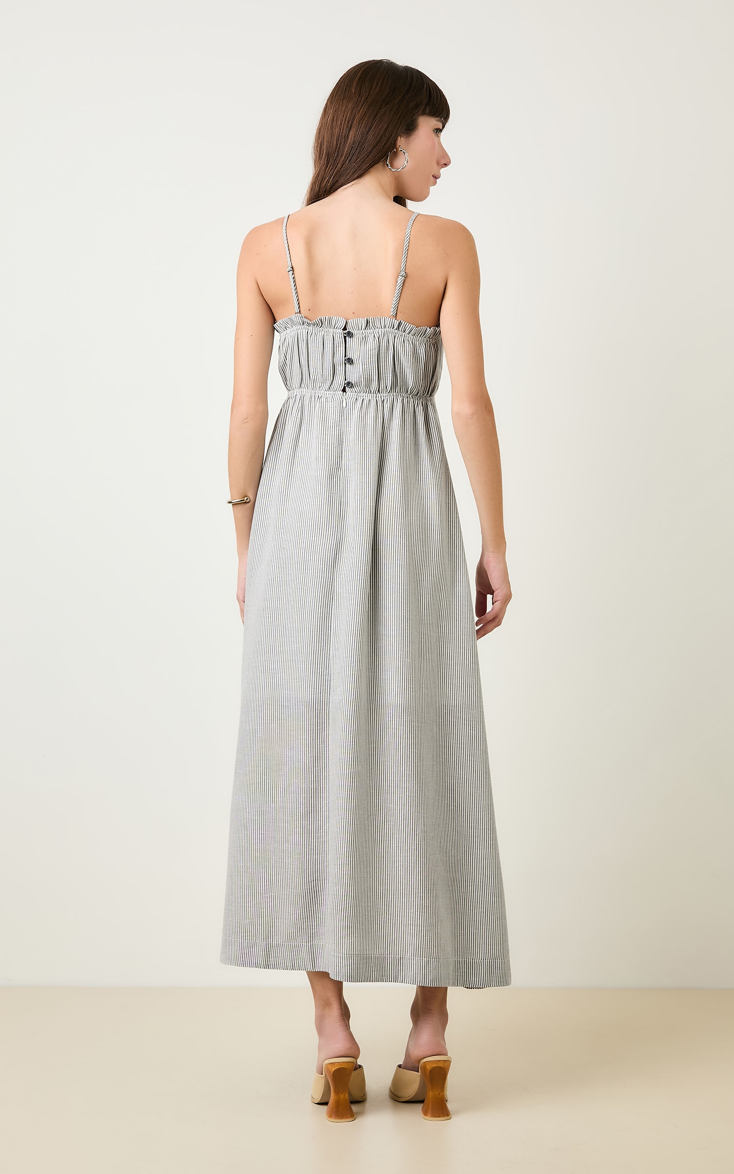 Vestido Cropped Listrado Athena Preto