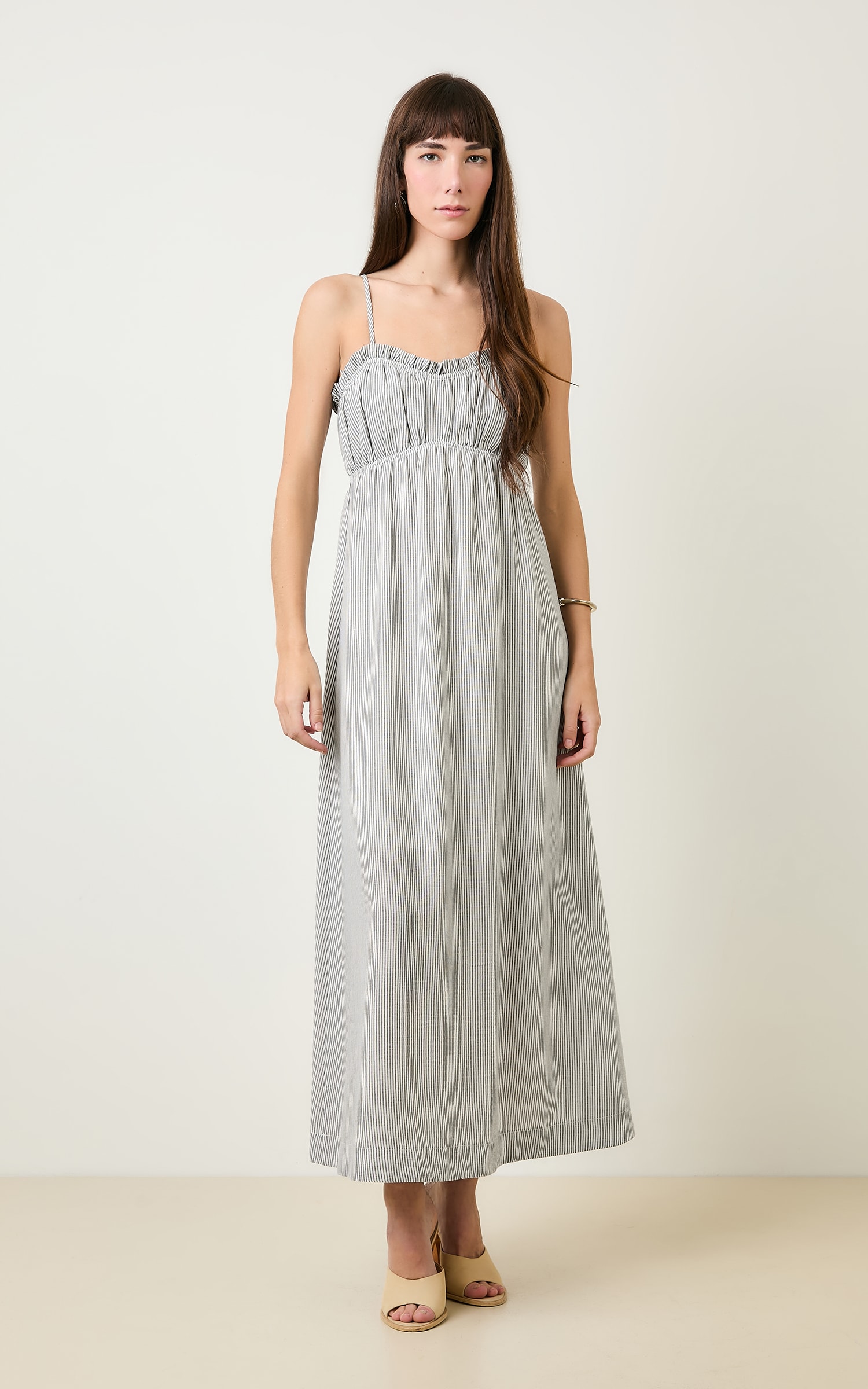 Vestido Cropped Listrado Athena Preto