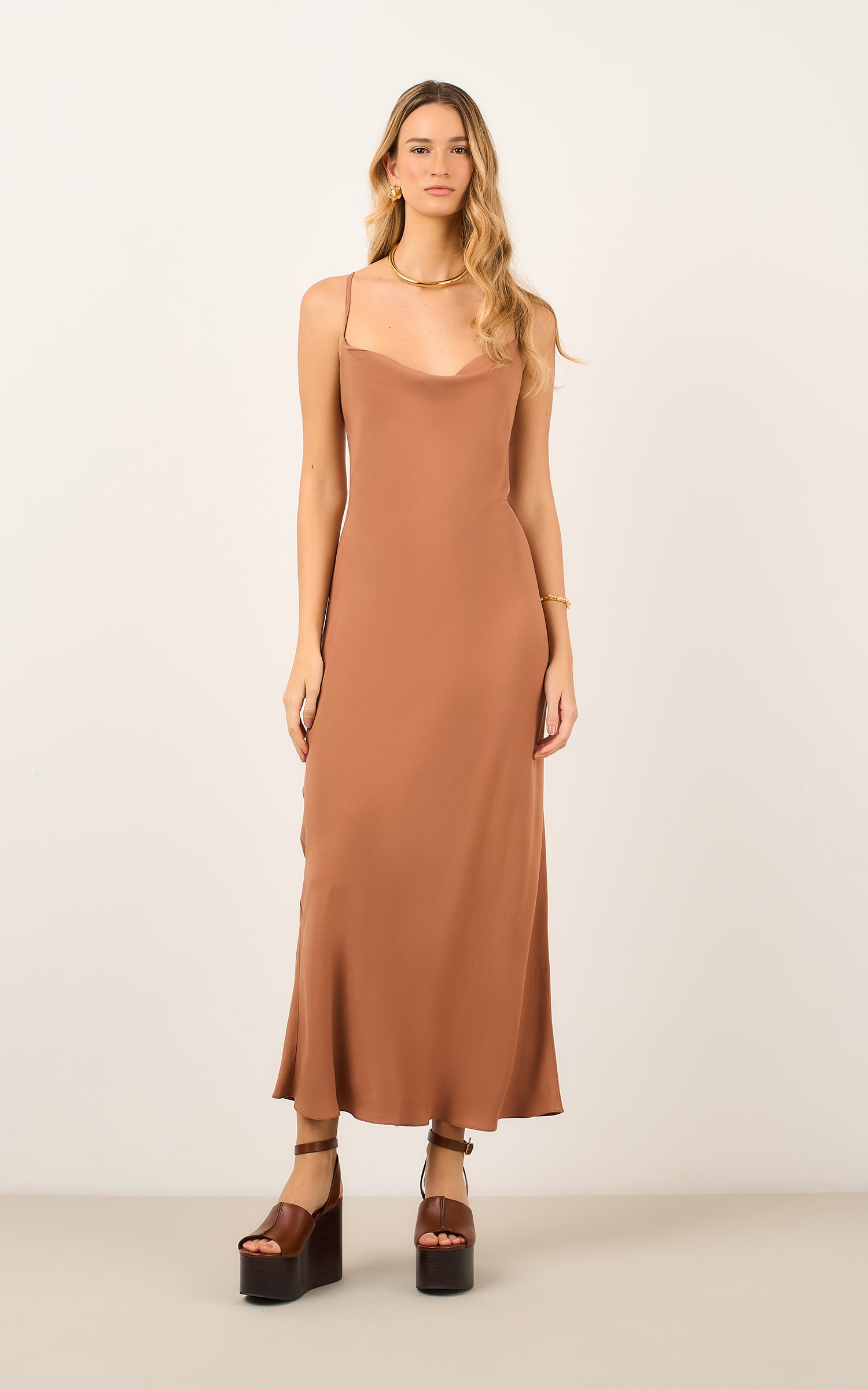 Vestido Cropped Modern Amendoa