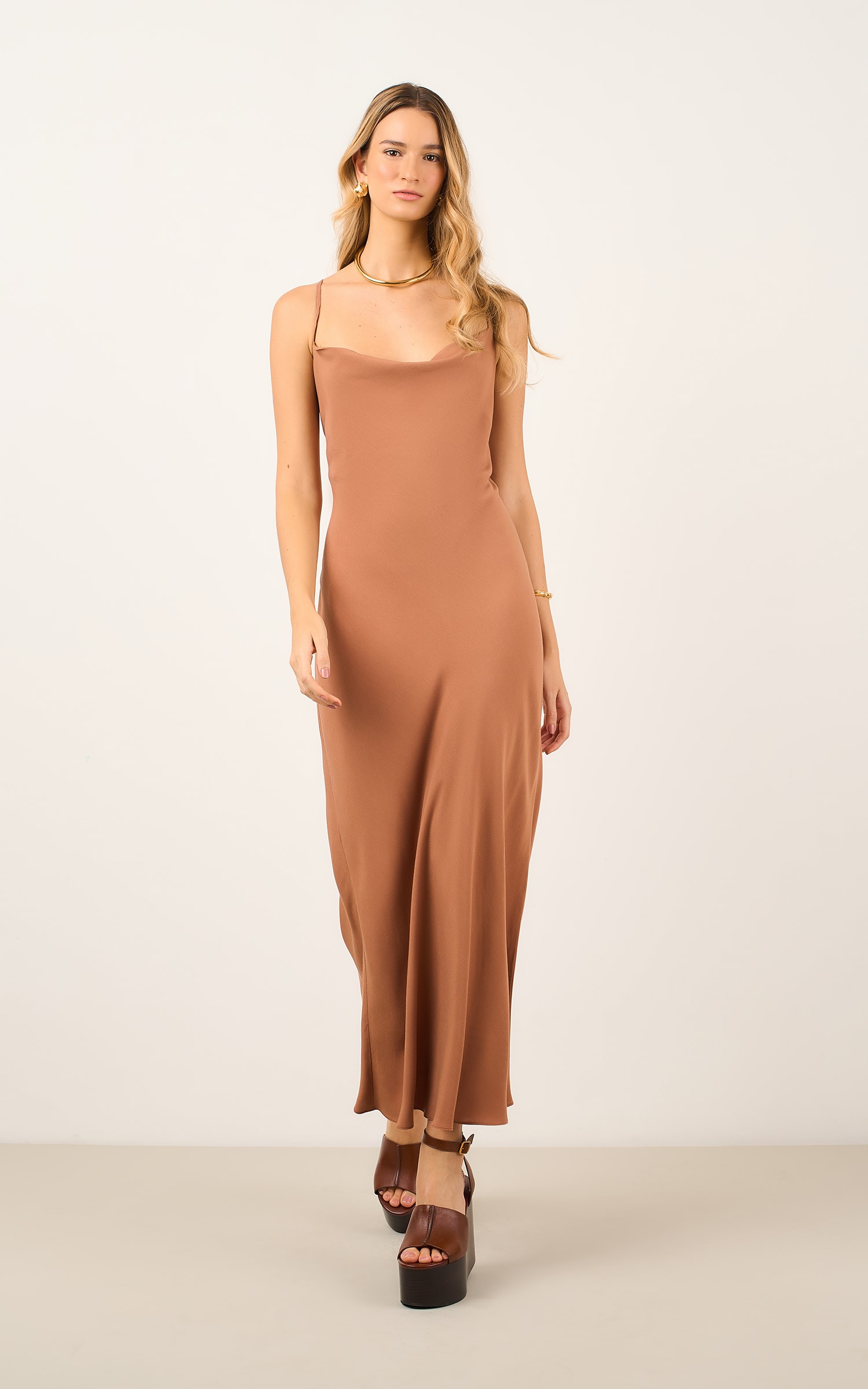 Vestido Cropped Modern Amendoa