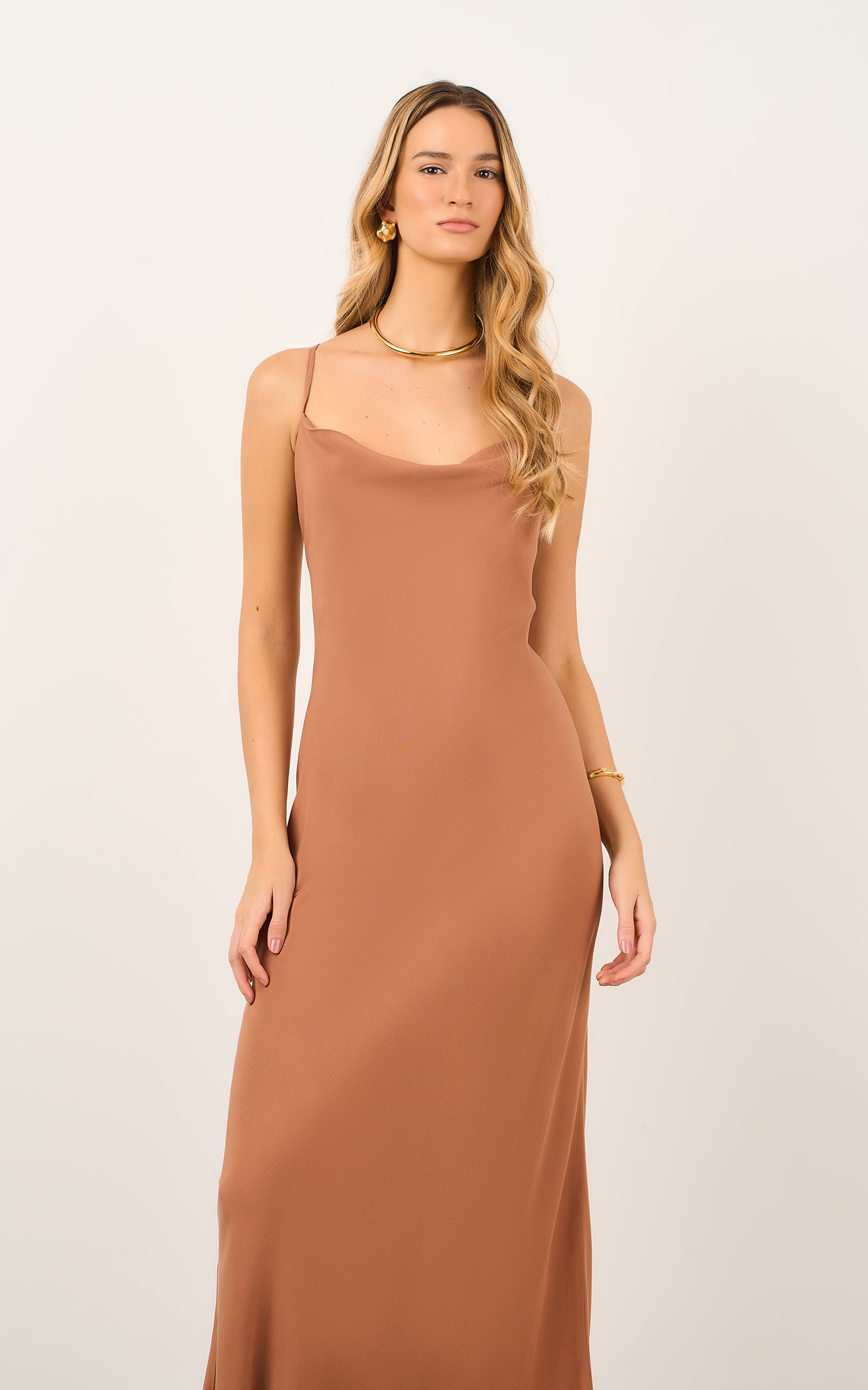 Vestido Cropped Modern Amendoa