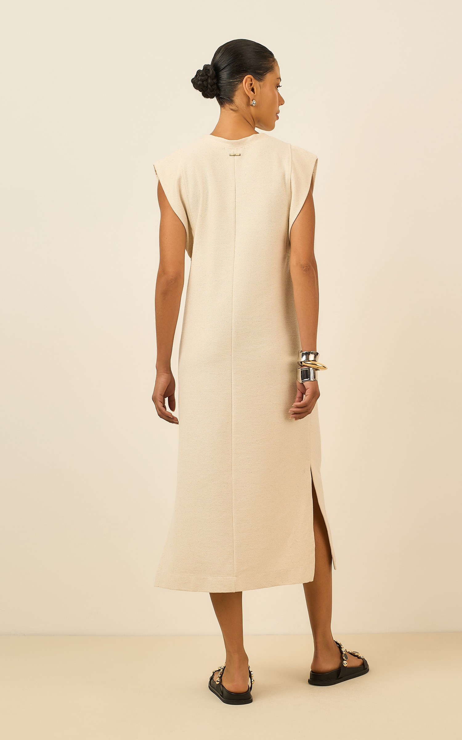 Vestido Cropped Moleton Ring Off White