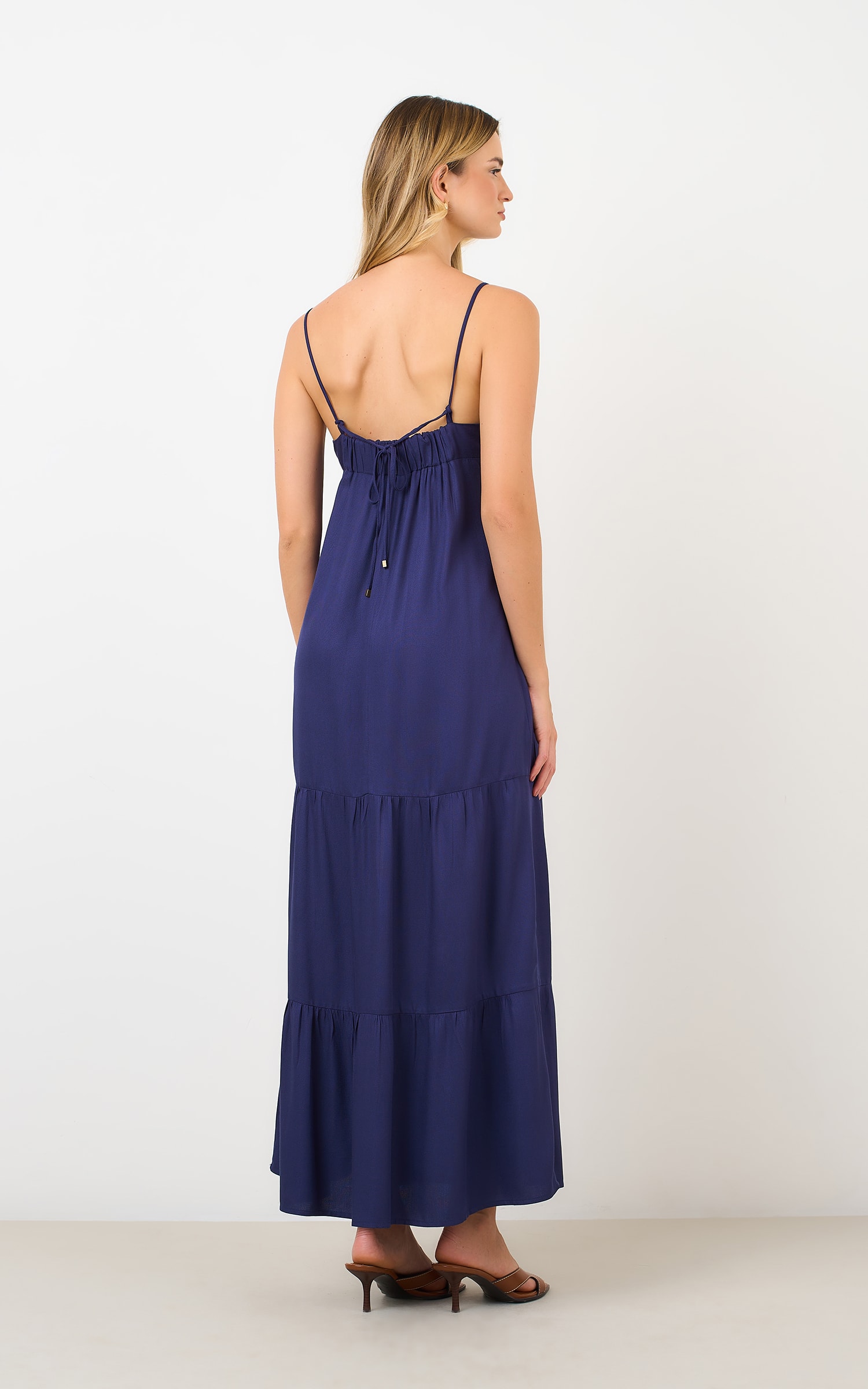 Vestido Cropped Textura Marinho
